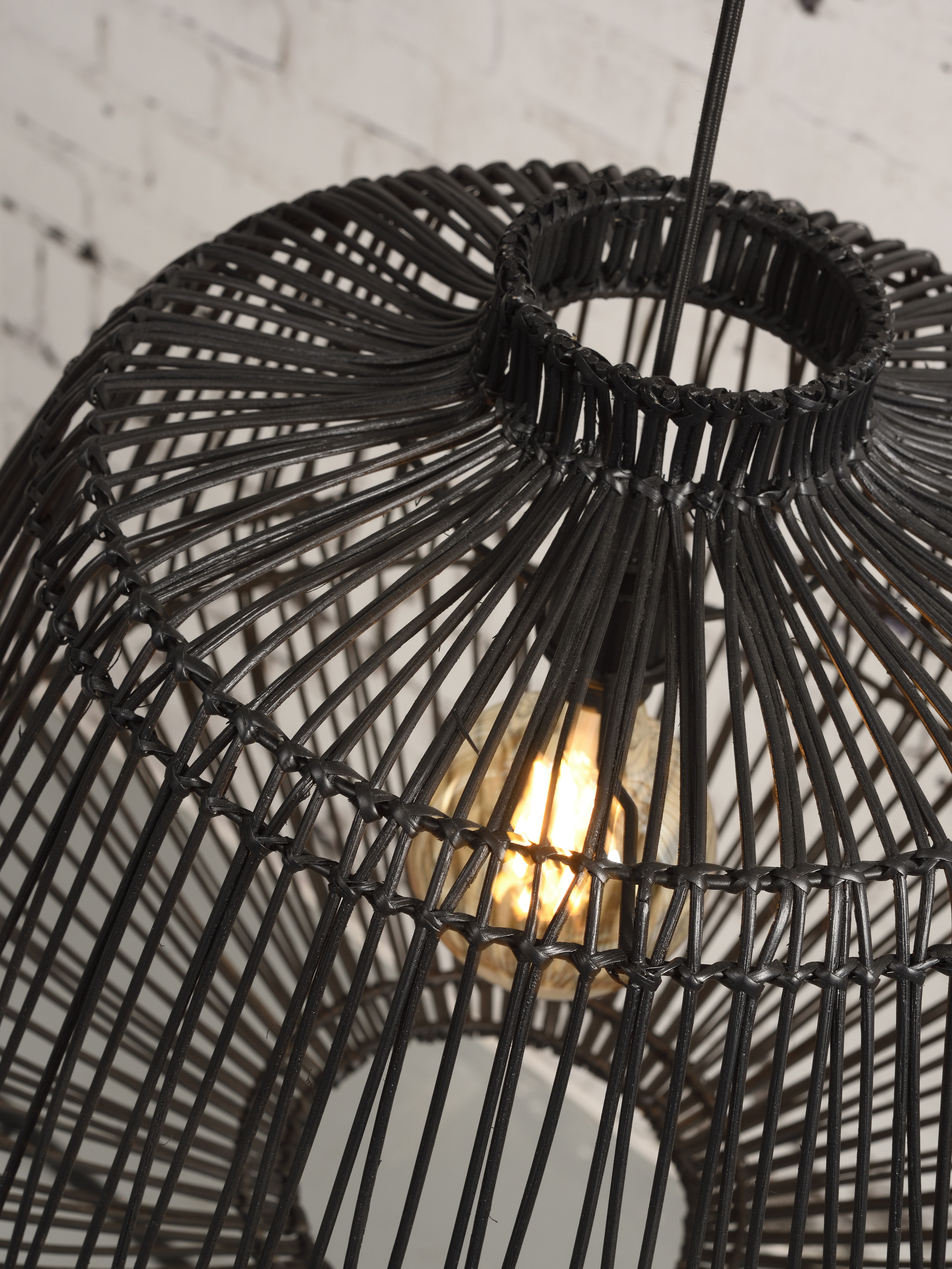 GOOD&MOJO Hanglamp 'Madagascar' Rotan, 60cm, kleur Zwart