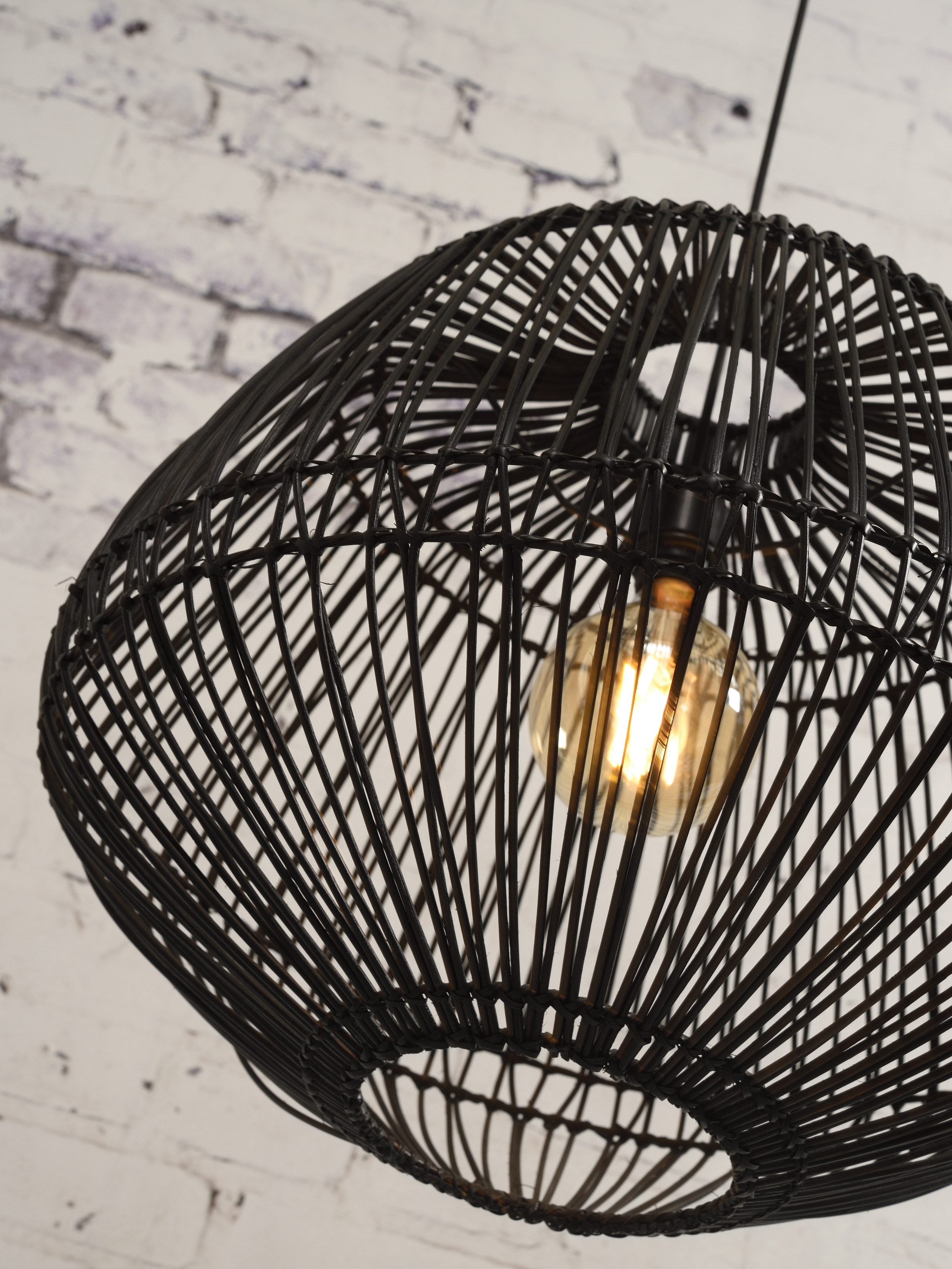 GOOD&MOJO Hanglamp 'Madagascar' Rotan, 60cm, kleur Zwart