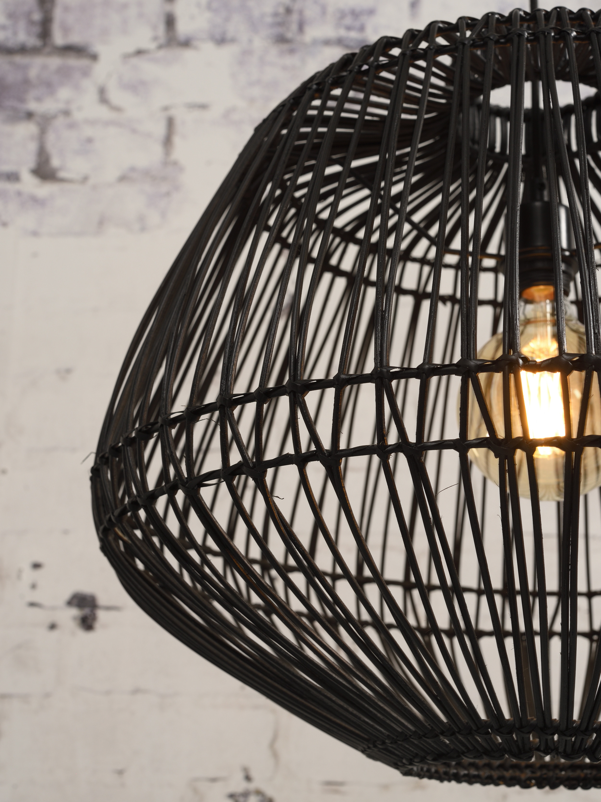GOOD&MOJO Hanglamp 'Madagascar' Rotan, 60cm, kleur Zwart