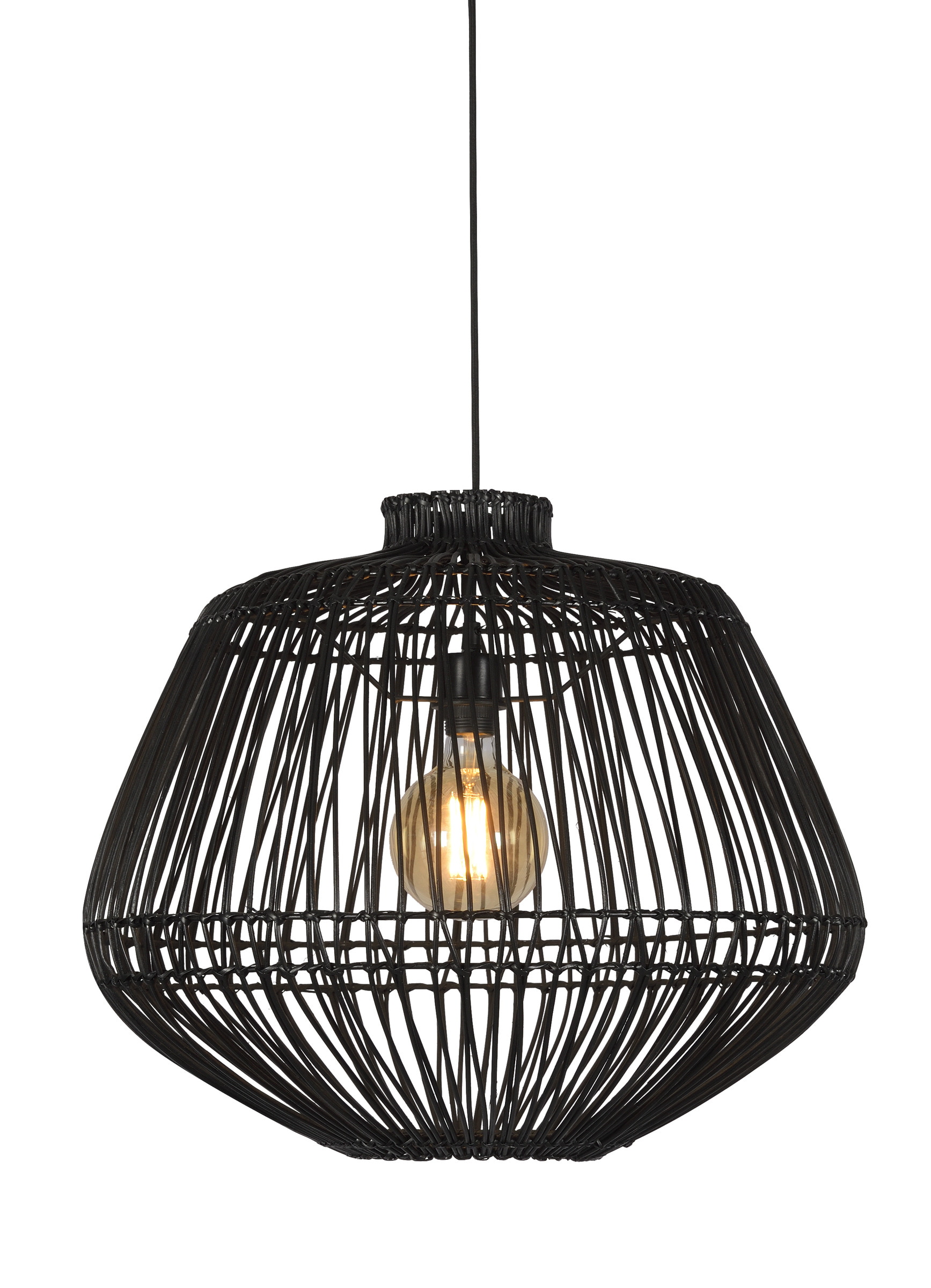GOOD&MOJO Hanglamp 'Madagascar' Rotan, 60cm, kleur Zwart