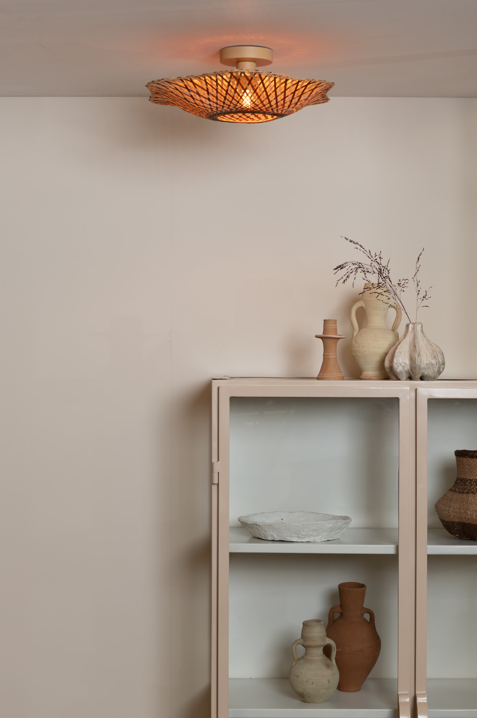 GOOD&MOJO Plafondlamp 'Madura' Bamboe, 44cm, kleur Naturel/Bruin