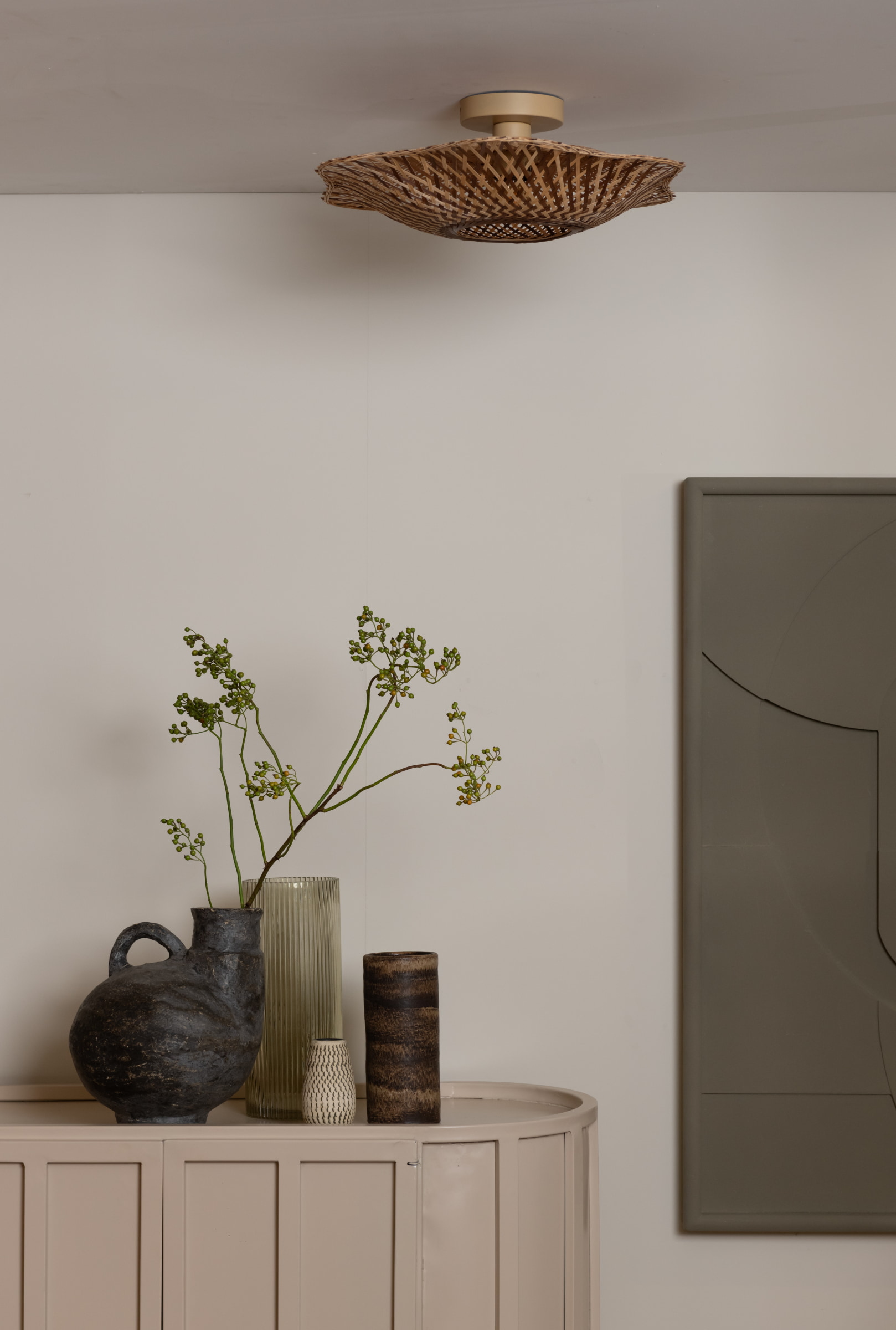 GOOD&MOJO Plafondlamp 'Madura' Bamboe, 44cm, kleur Naturel/Bruin