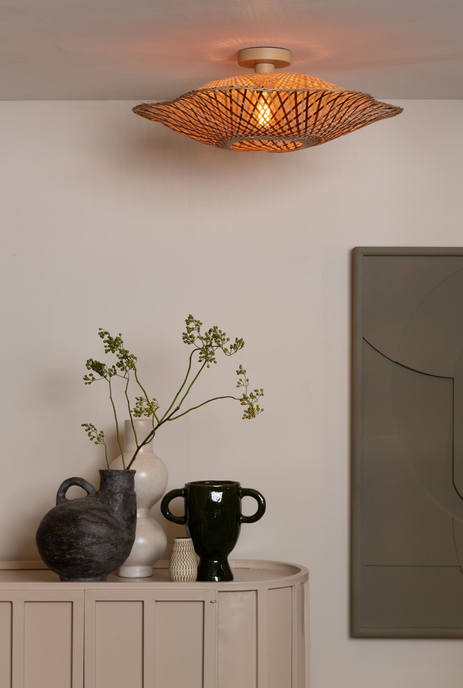 GOOD&MOJO Plafondlamp 'Madura' Bamboe, 60cm, kleur Naturel/Bruin