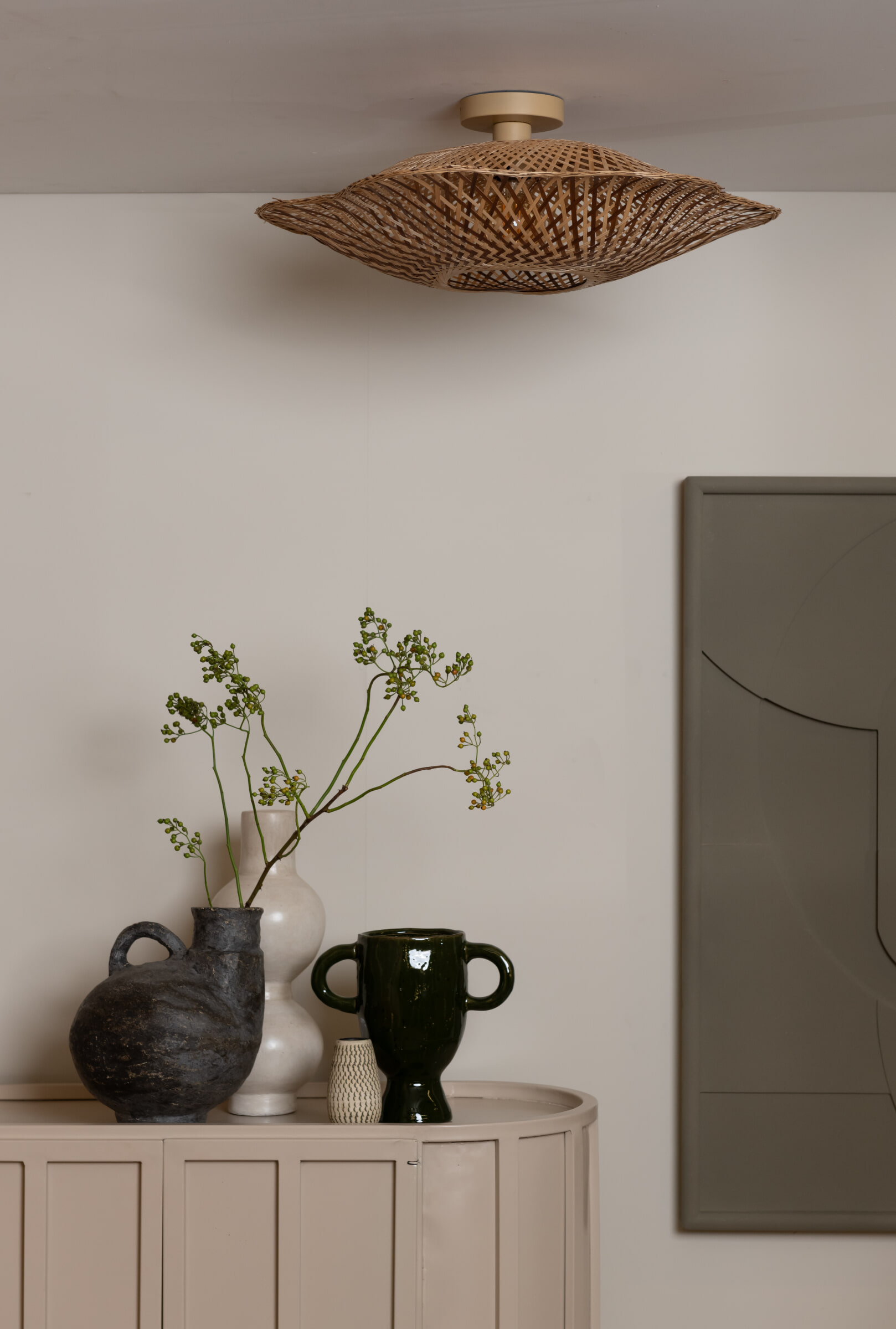 GOOD&MOJO Plafondlamp 'Madura' Bamboe, 60cm, kleur Naturel/Bruin