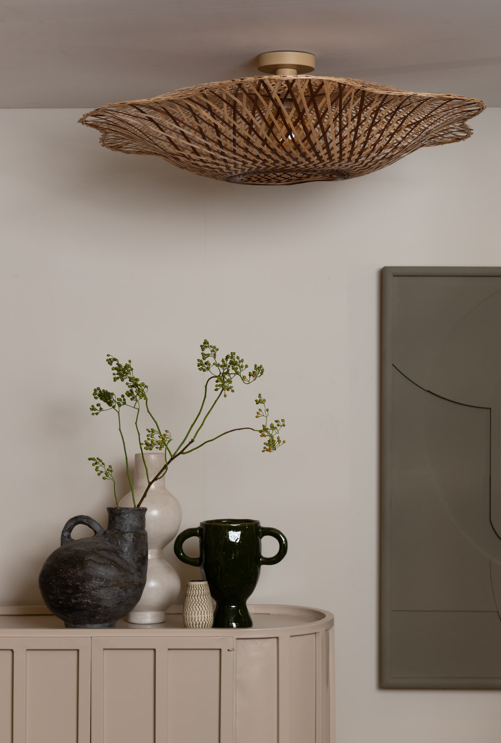 GOOD&MOJO Plafondlamp 'Madura' Bamboe, 87cm, kleur Naturel/Bruin