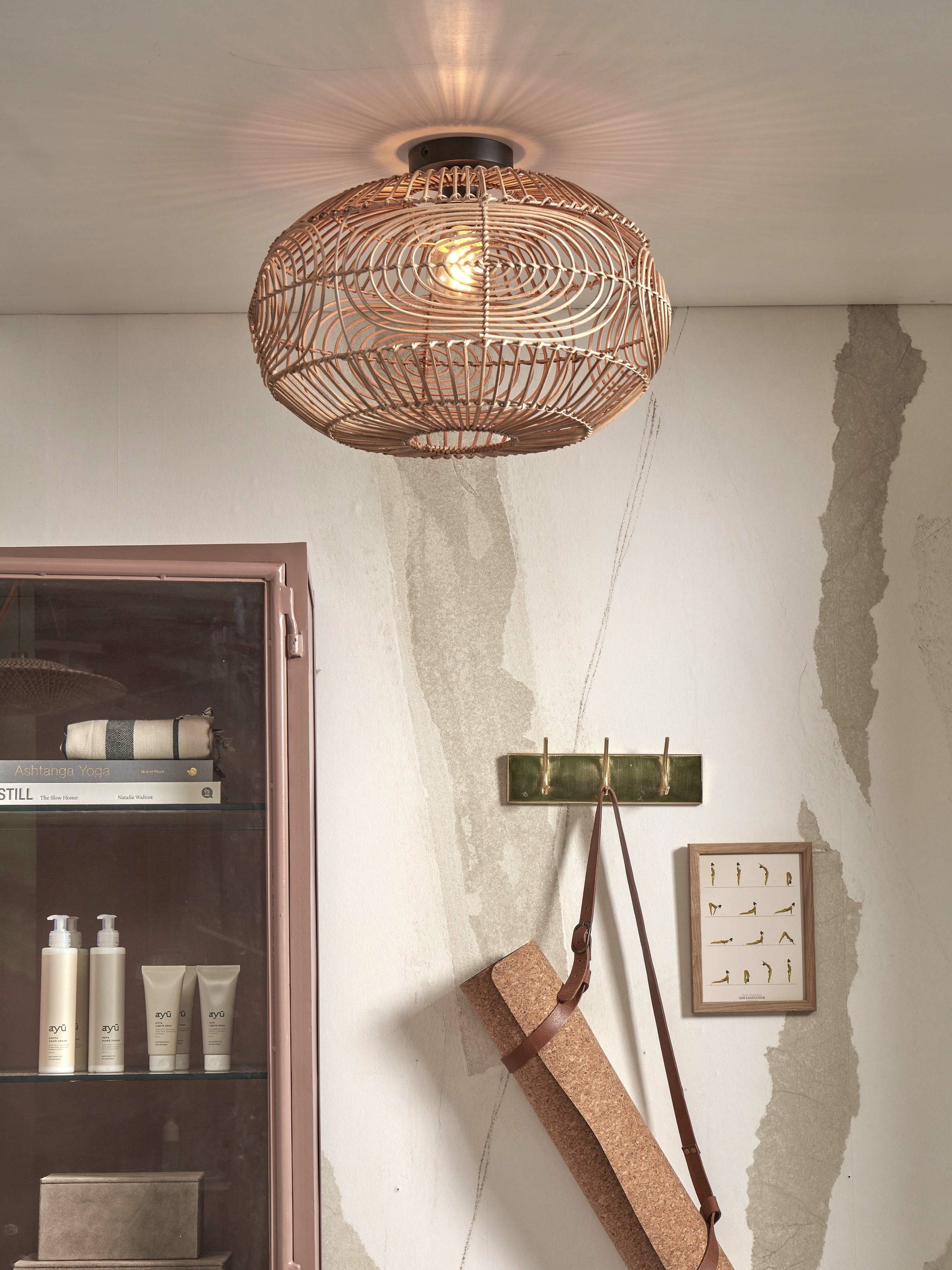 GOOD&MOJO Plafondlamp 'Madeira' Rotan, 48cm, kleur Naturel