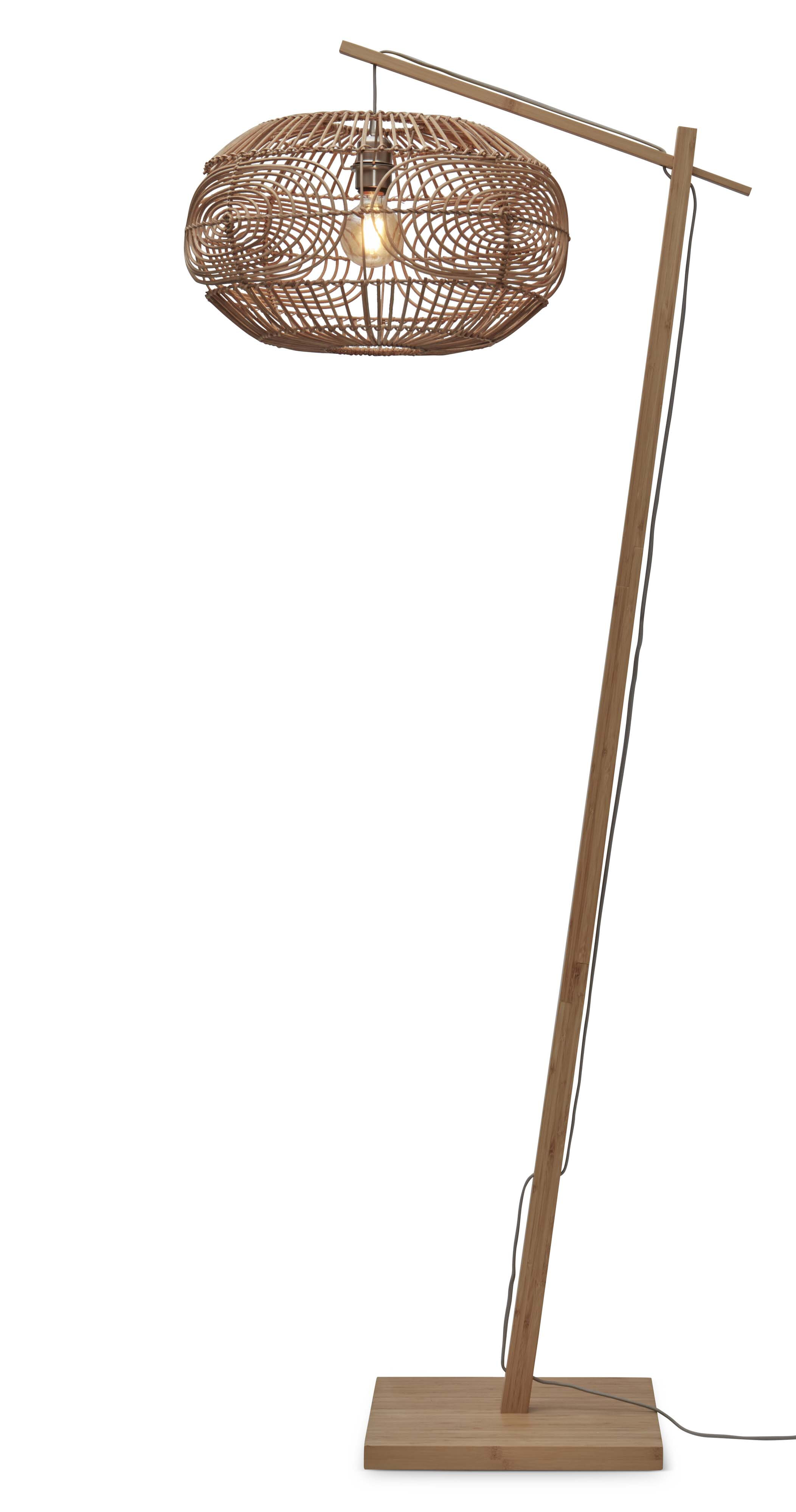 GOOD&MOJO Vloerlamp 'Madeira' Bamboe en rotan, 176cm, kleur Naturel