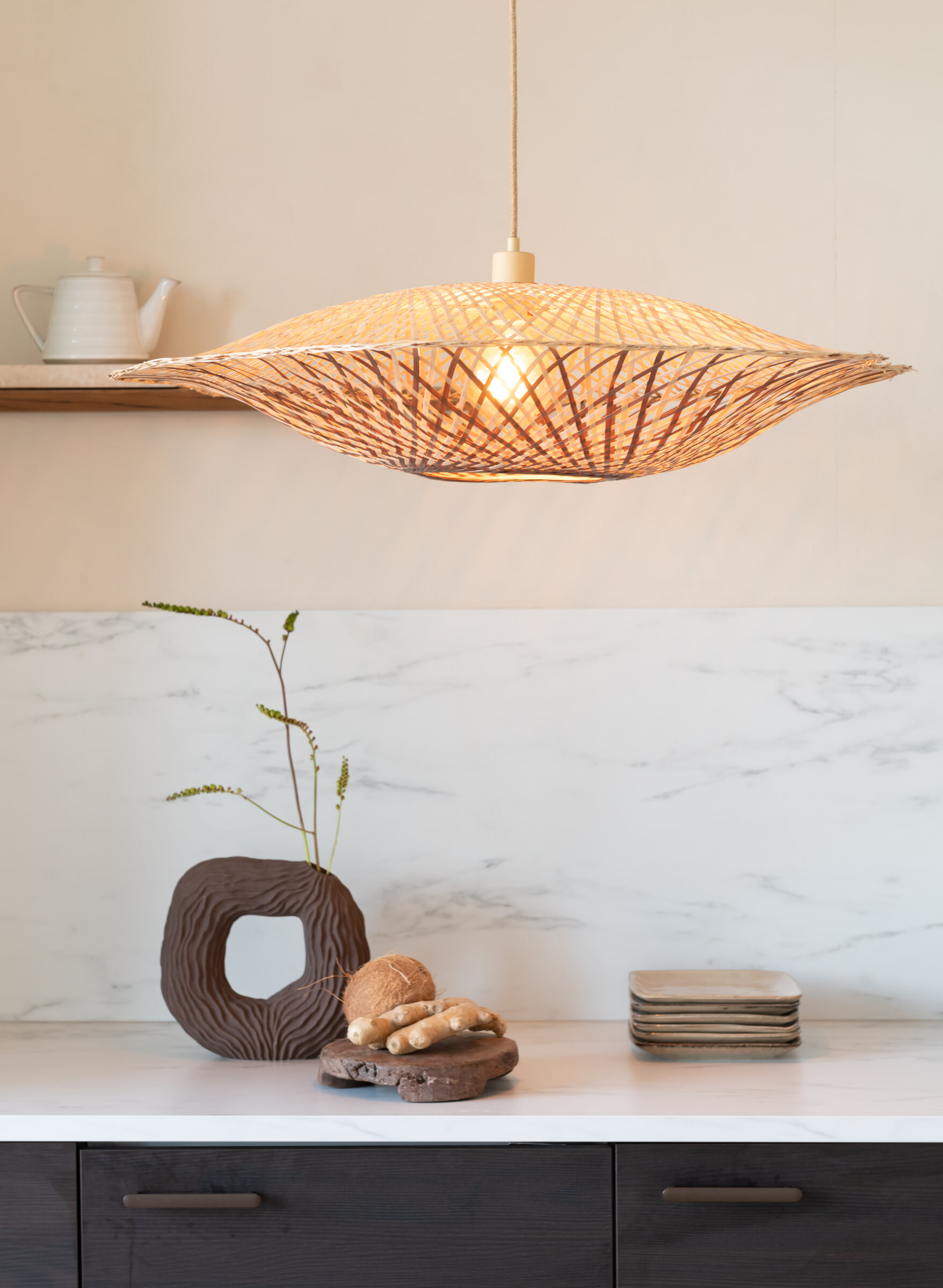 GOOD&MOJO Hanglamp 'Madura' Bamboe, 60cm, kleur Naturel/Bruin