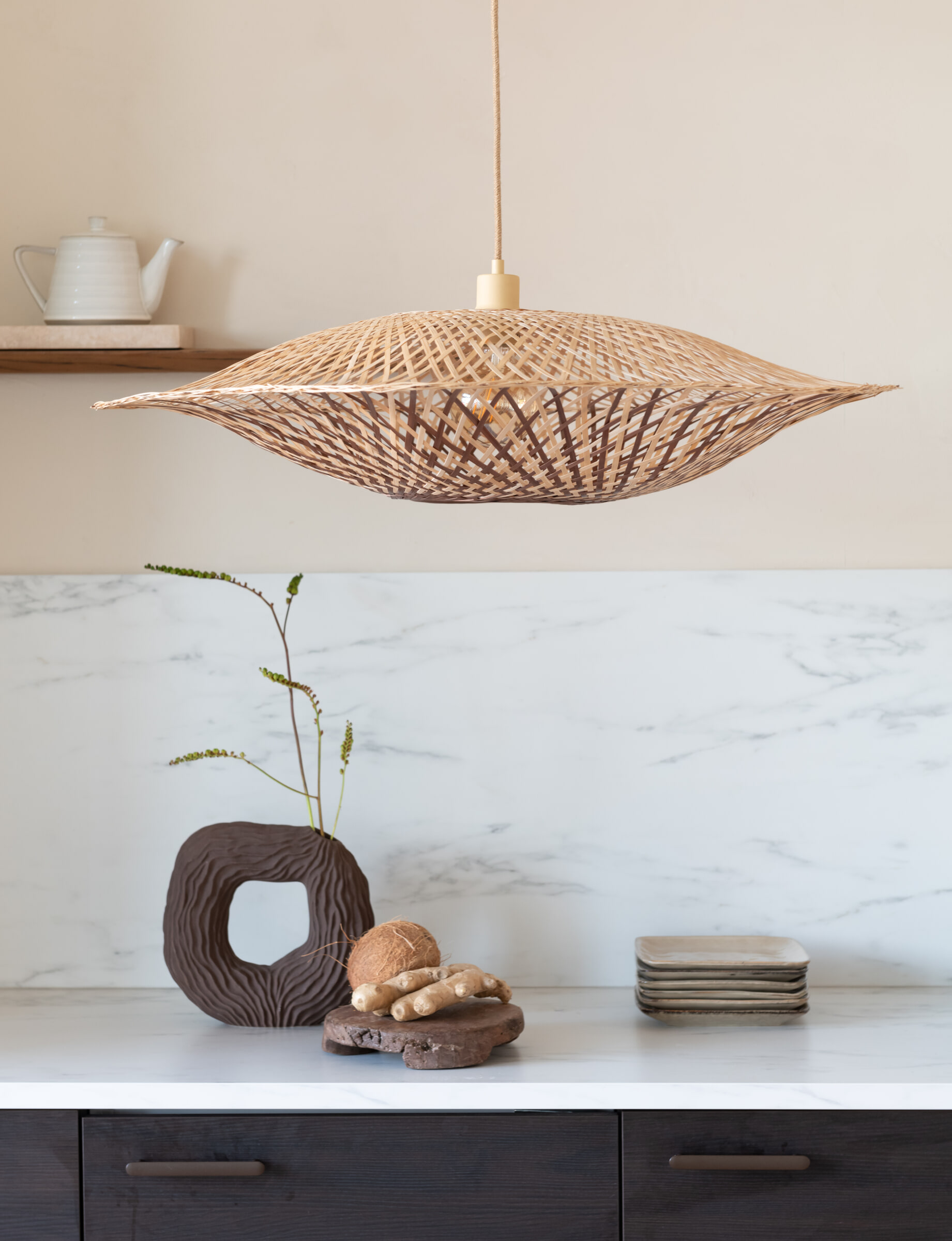 GOOD&MOJO Hanglamp 'Madura' Bamboe, 60cm, kleur Naturel/Bruin