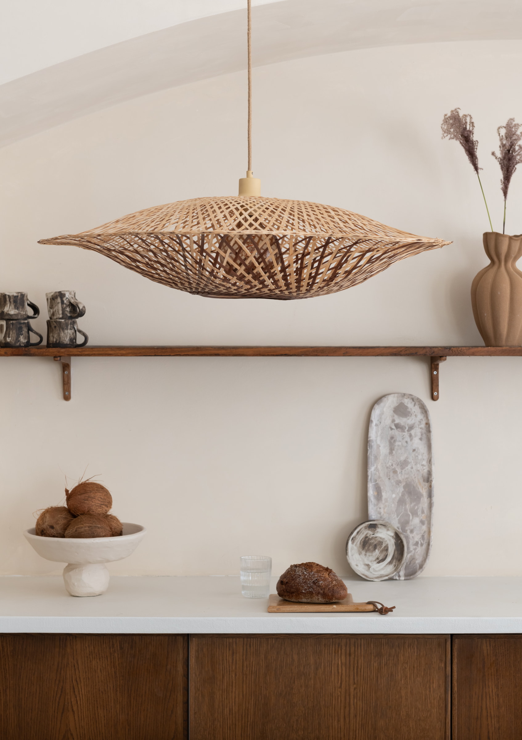 GOOD&MOJO Hanglamp 'Madura' Bamboe, 87cm, kleur Naturel/Bruin
