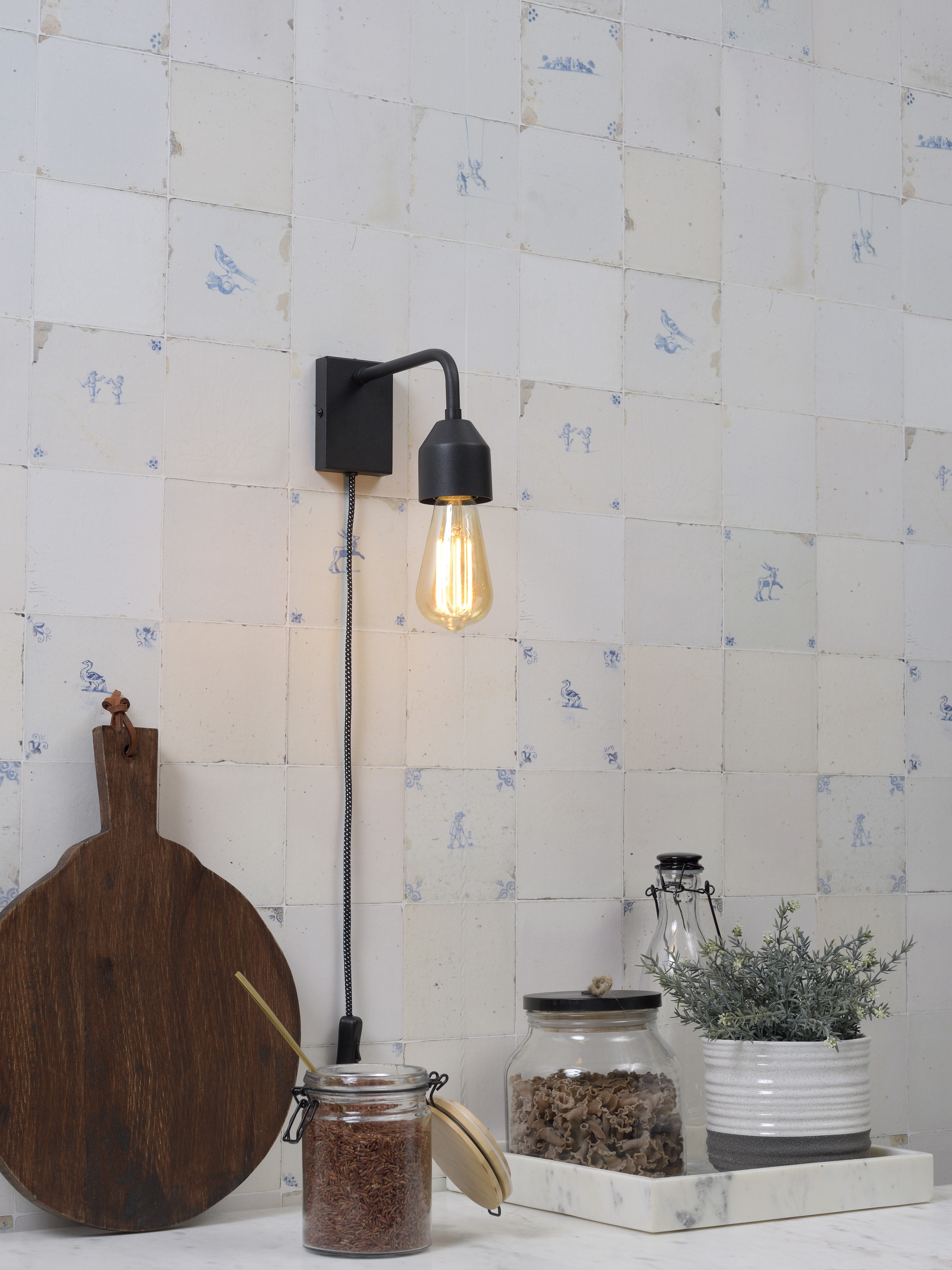 its about RoMi Wandlamp 'Madrid' kleur Zwart
