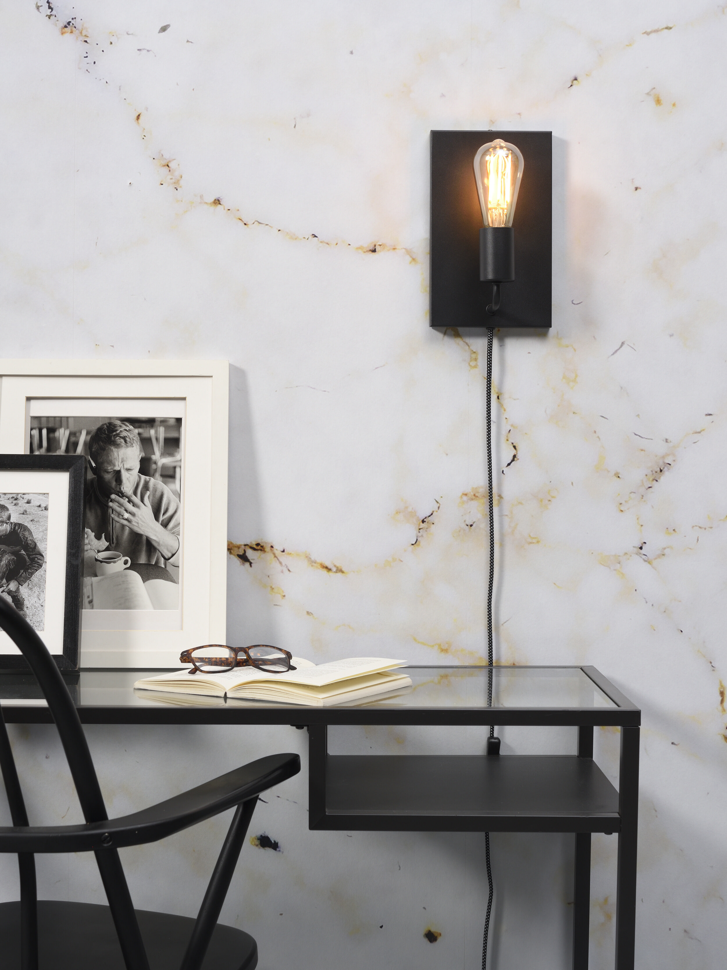 its about RoMi Wandlamp 'Madrid' 25cm, kleur Zwart