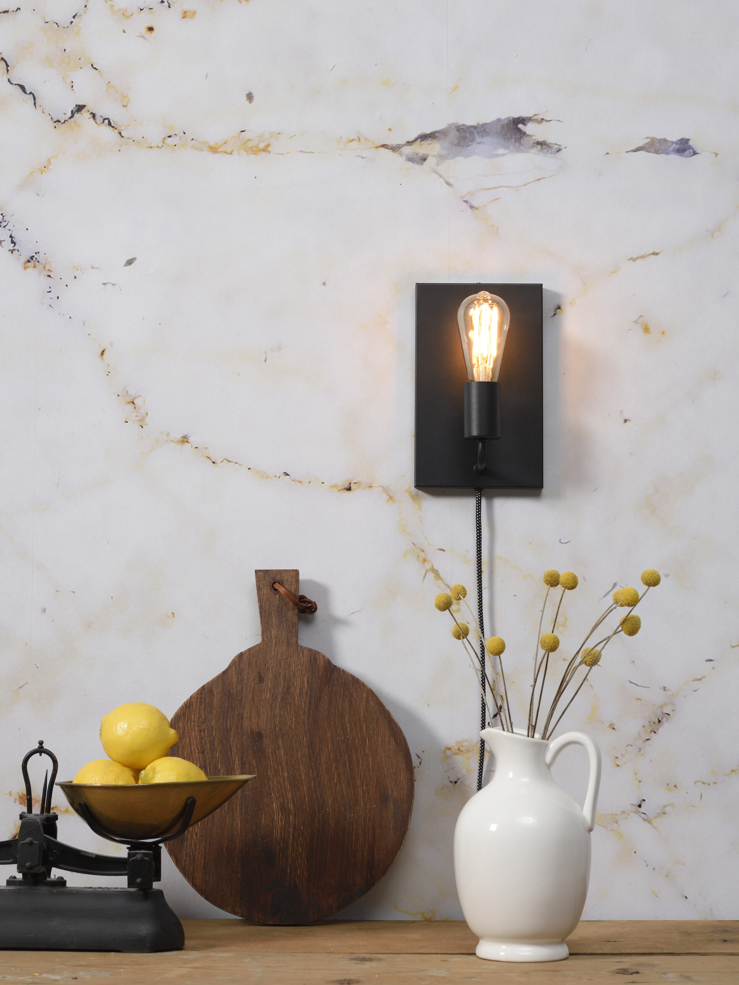 its about RoMi Wandlamp 'Madrid' 25cm, kleur Zwart