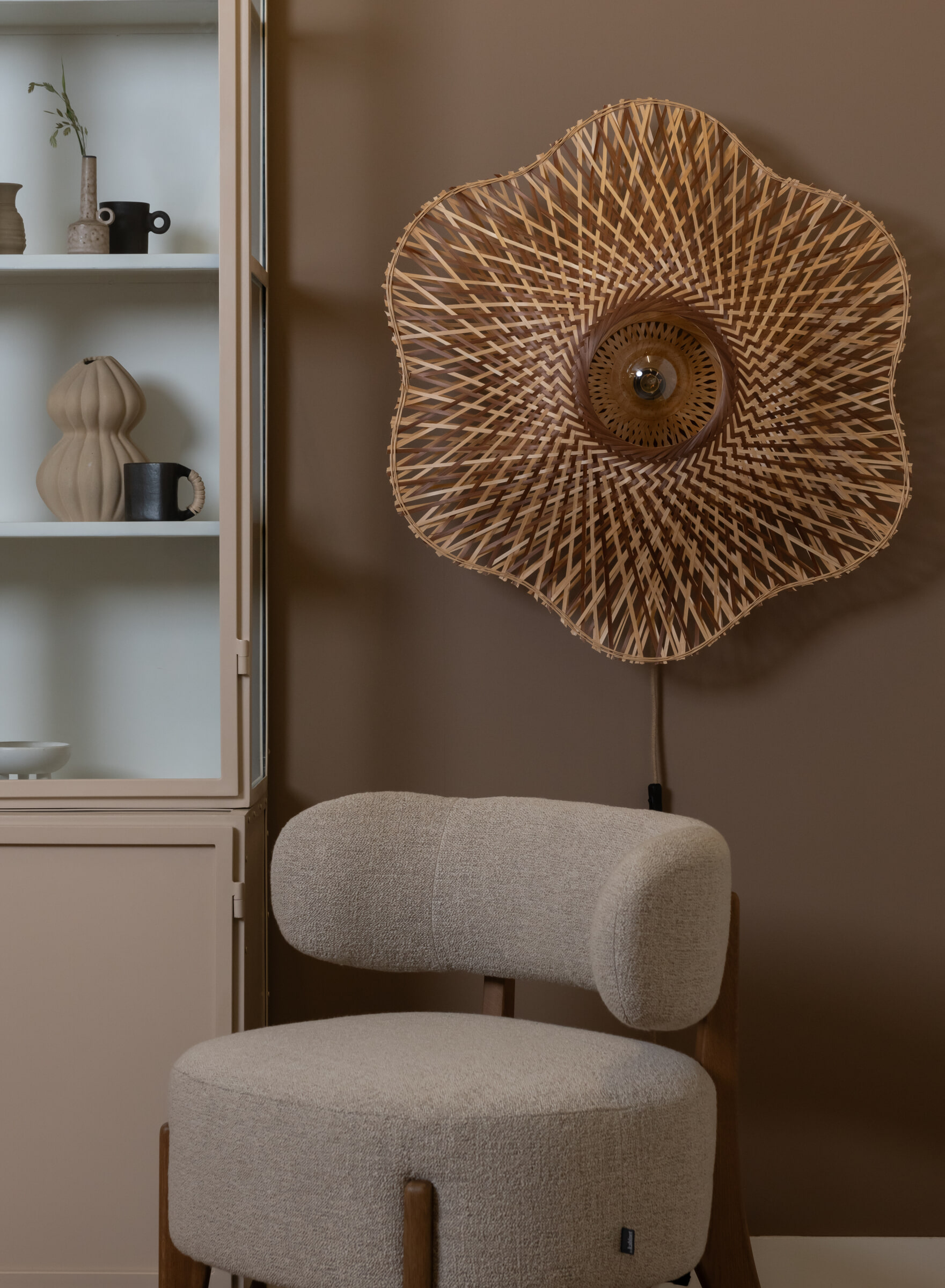 GOOD&MOJO Wandlamp 'Madura' Bamboe, 87cm, kleur Naturel/Bruin