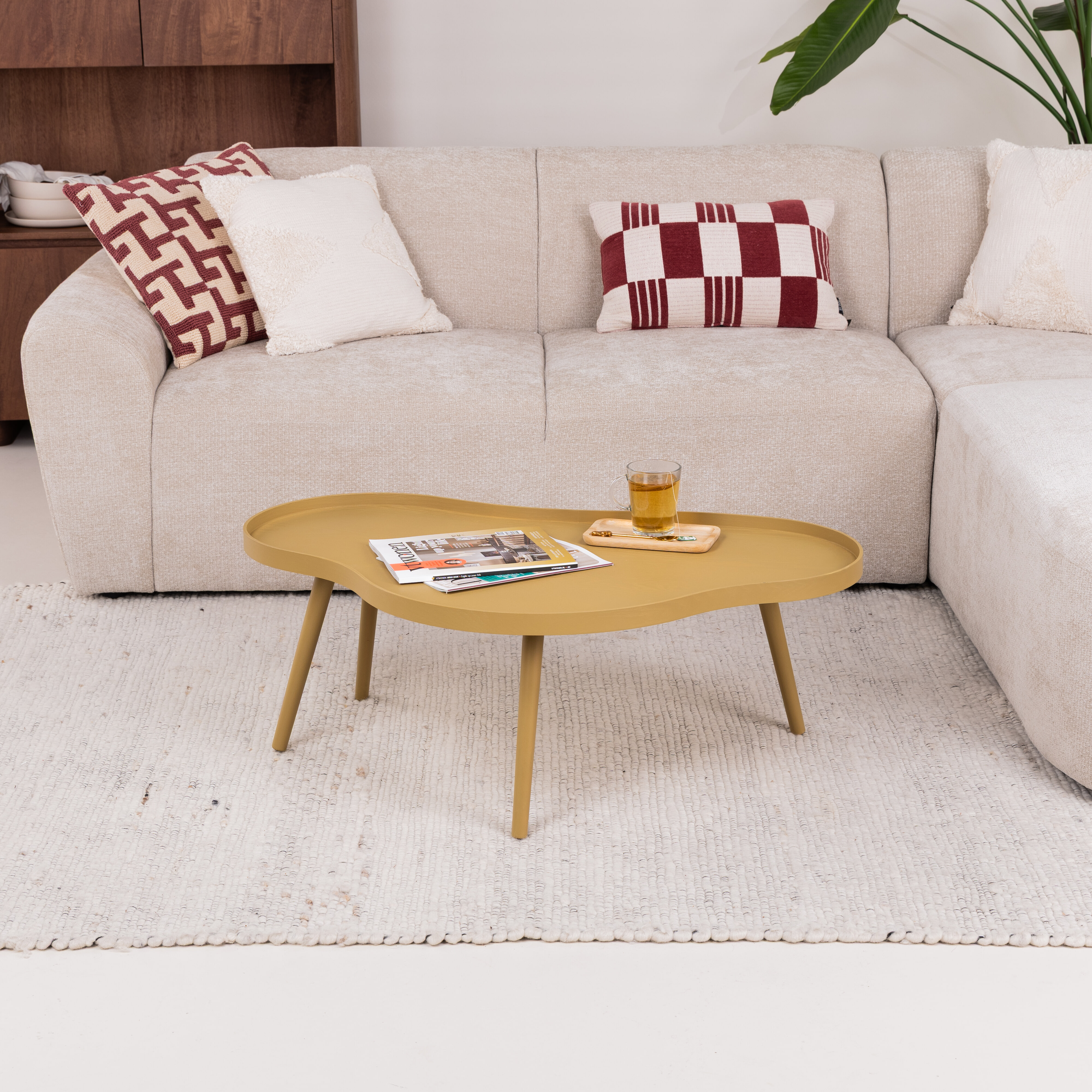 WOOOD Organische Salontafel 'Mae' 100 x 58cm, kleur Alpaca