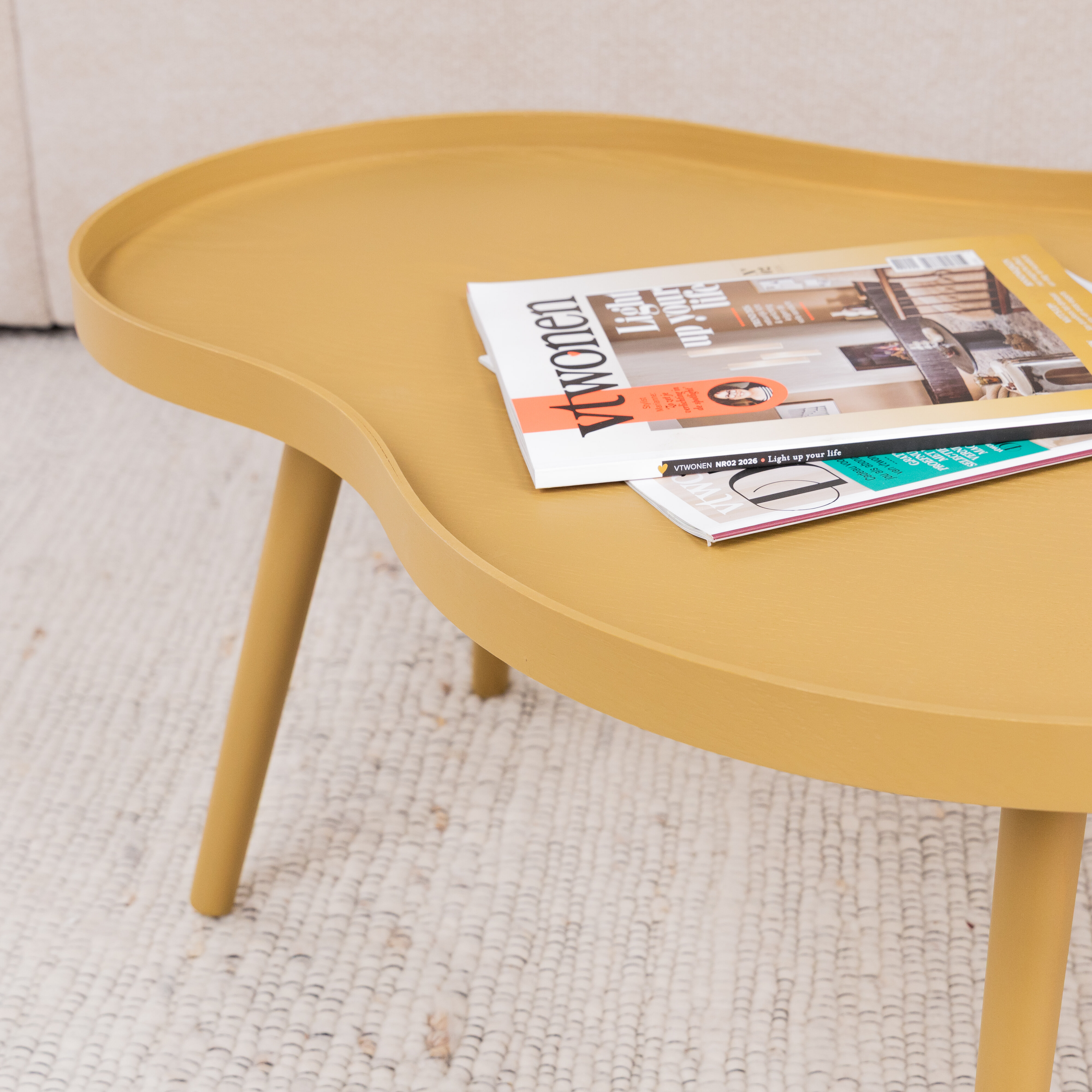 WOOOD Organische Salontafel 'Mae' 100 x 58cm, kleur Alpaca