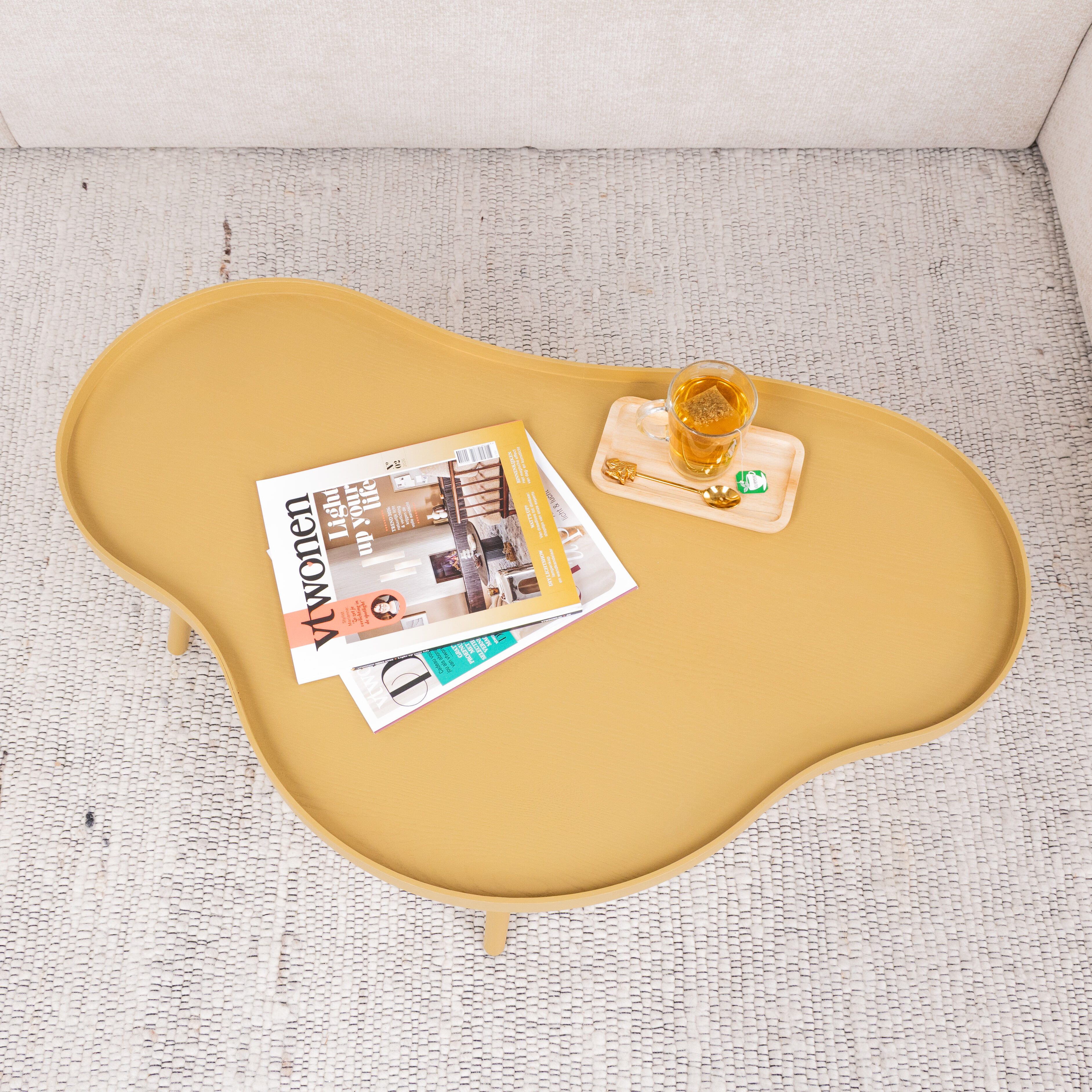 WOOOD Organische Salontafel 'Mae' 100 x 58cm, kleur Alpaca