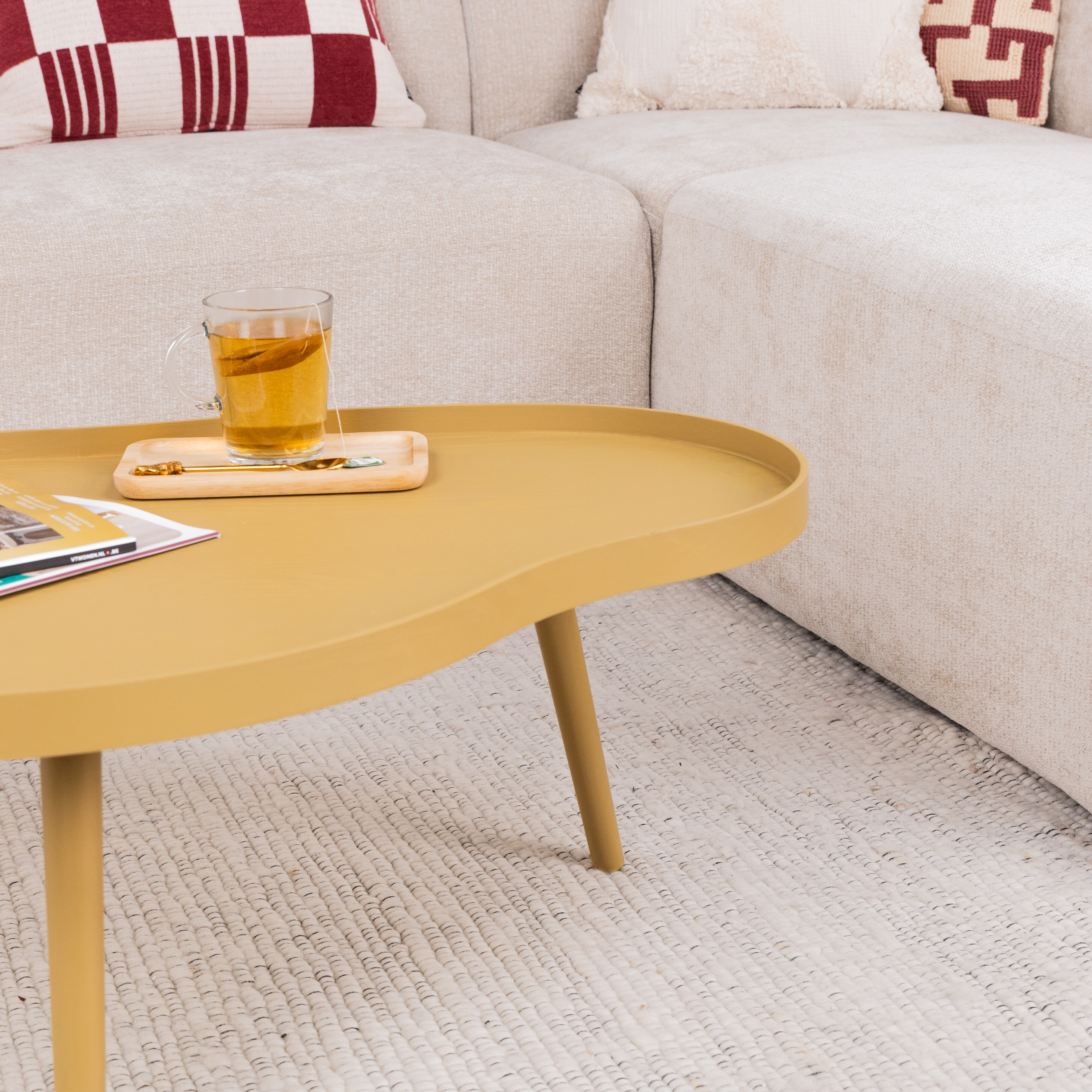 WOOOD Organische Salontafel 'Mae' 100 x 58cm, kleur Alpaca