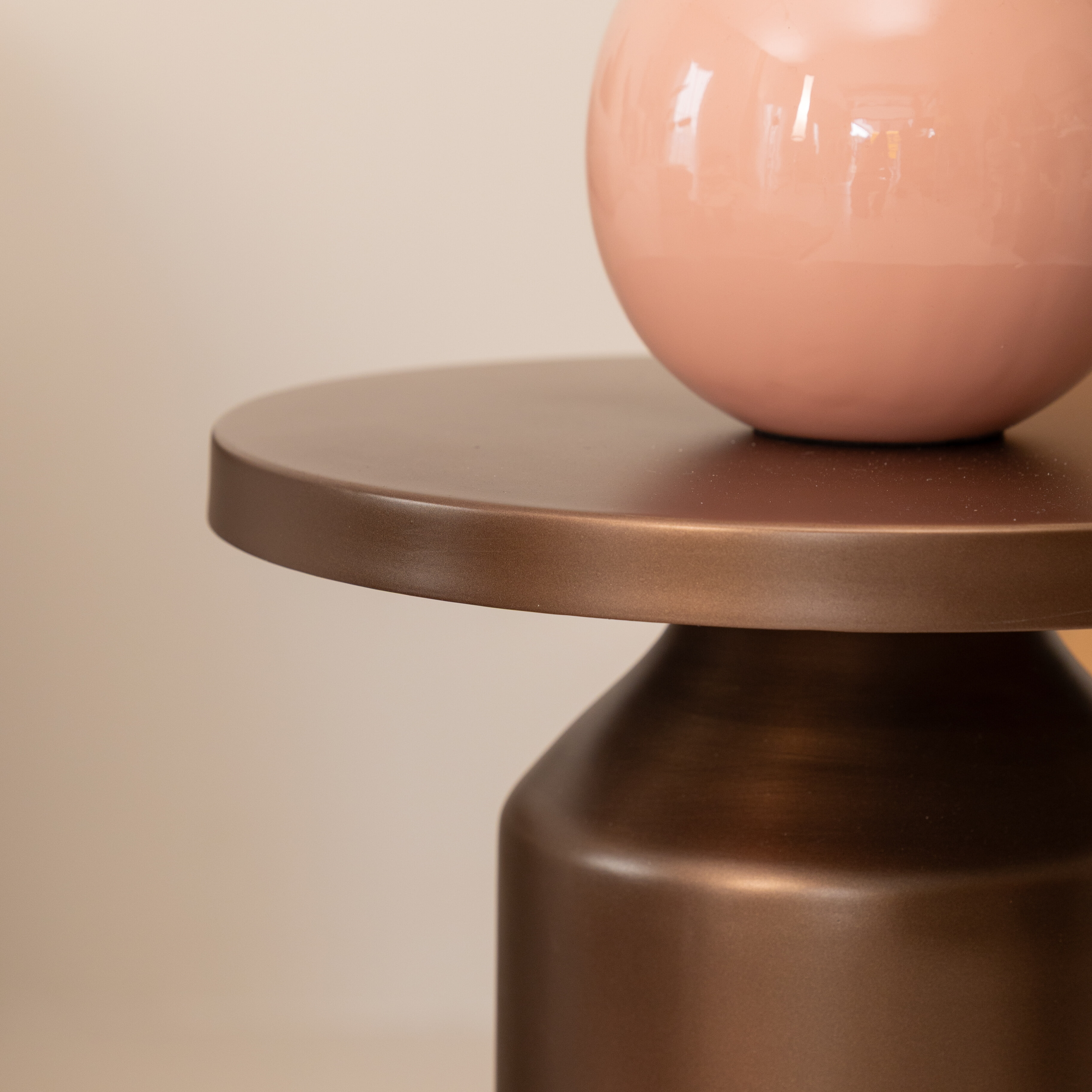 Kave Home Ronde Bijzettafel 'Malya' 40.5cm, kleur Koper