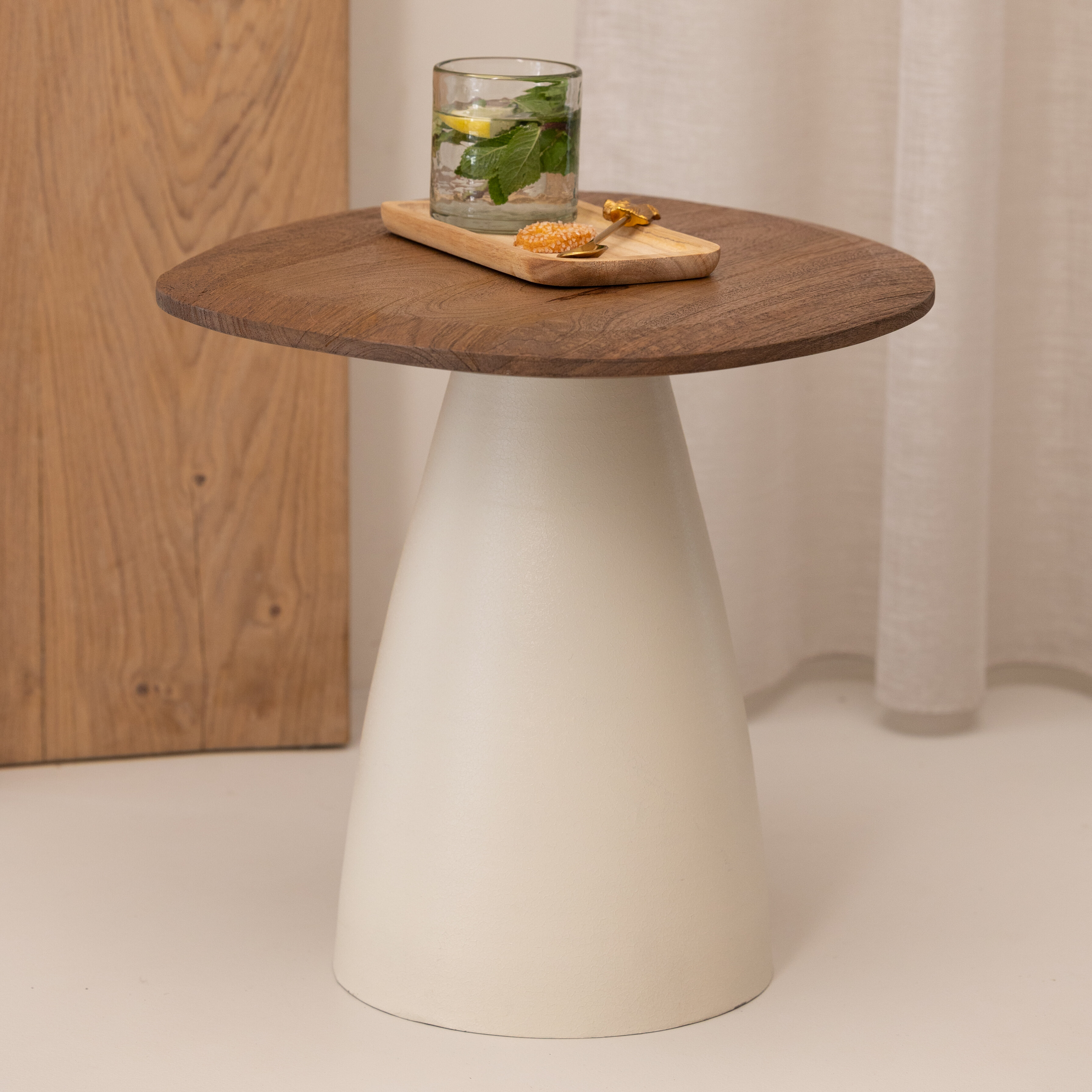 Sohome Organische Salontafel 'Madin' Mangohout, Set van 2 stuks