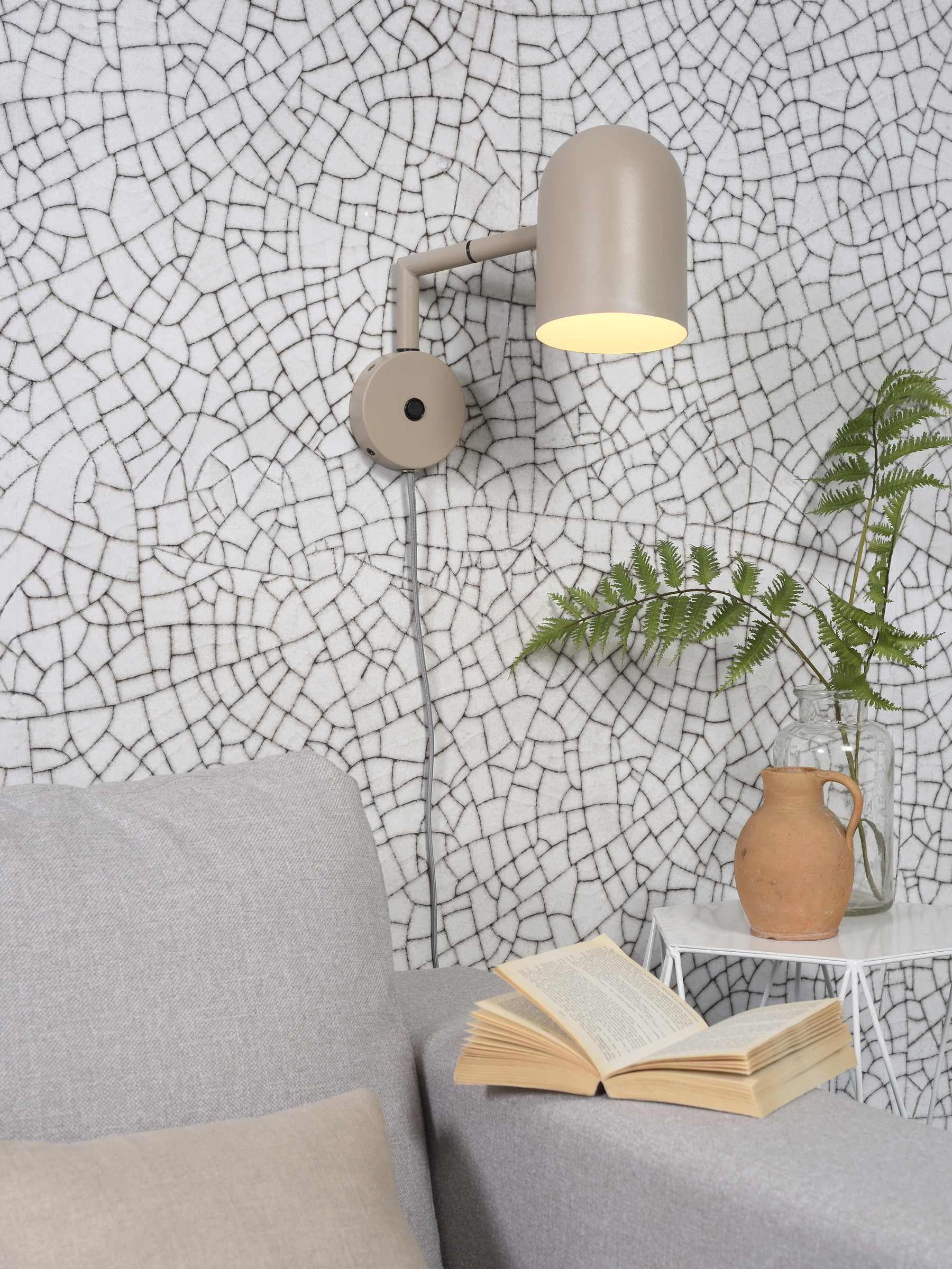its about RoMi Wandlamp 'Marseille' 26cm, kleur Zand