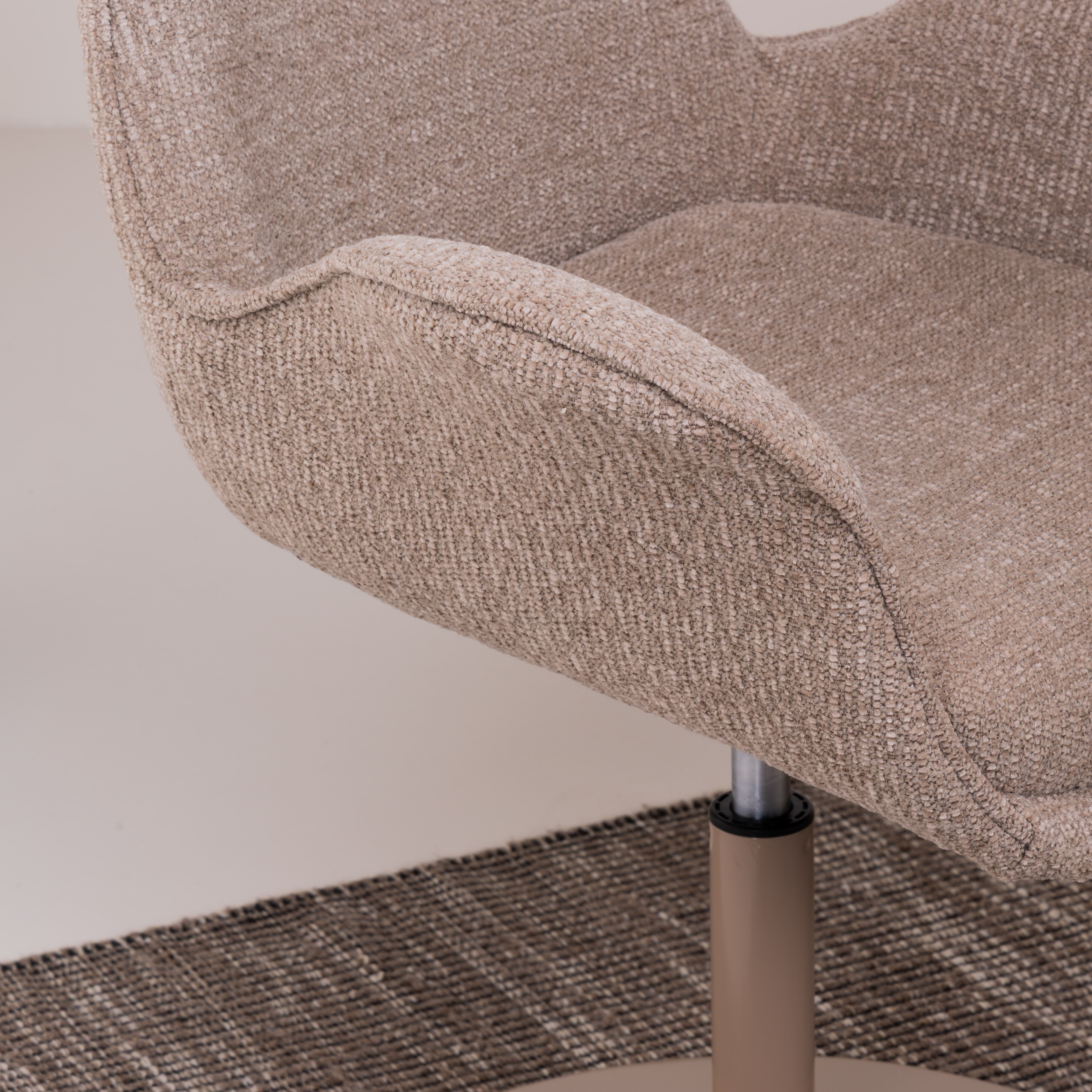 WOOOD Verstelbare Eetkamerstoel 'Marten' Geweven stof, kleur Zand