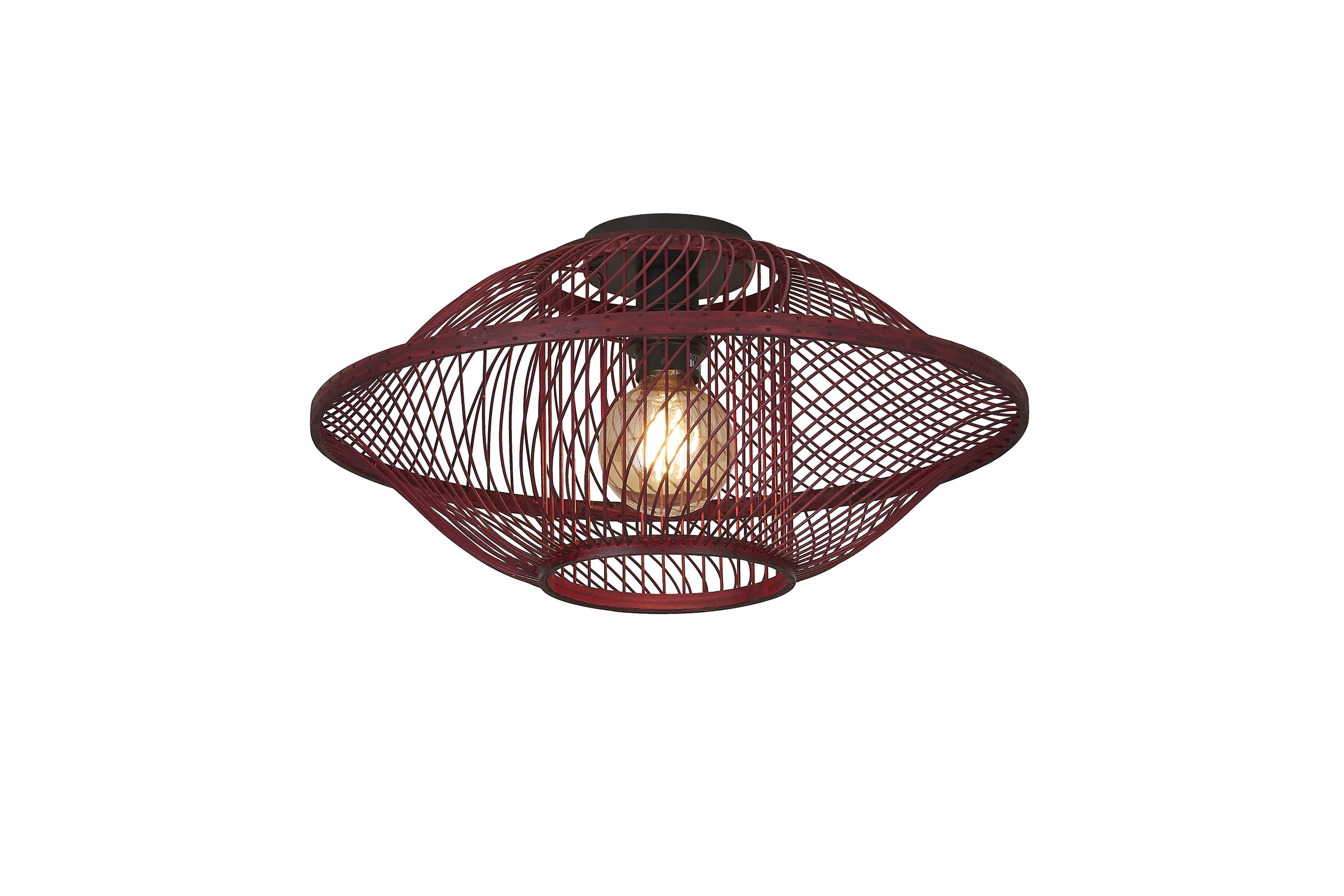 GOOD&MOJO Plafondlamp 'Maui' Bamboe, 50cm, kleur Burgundy