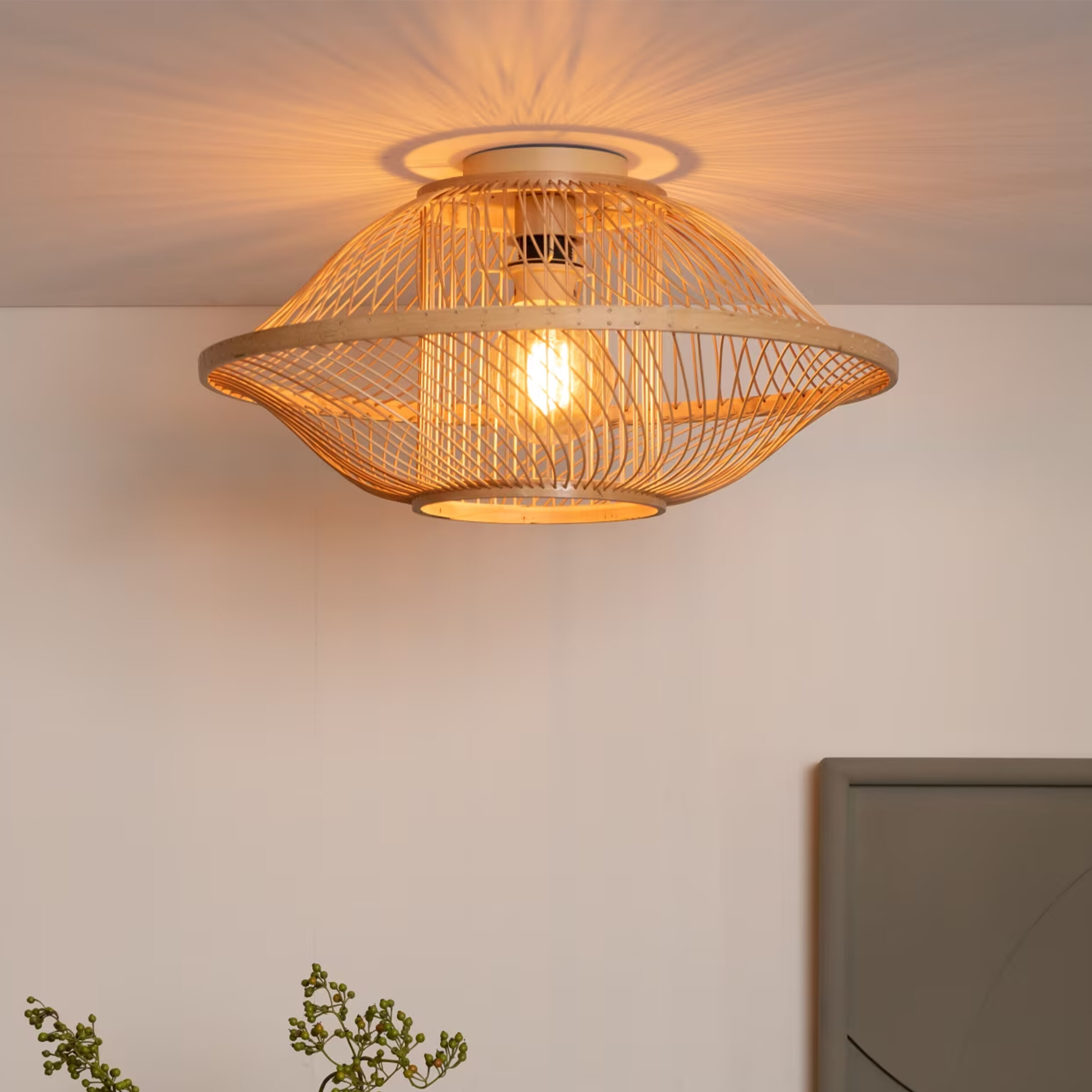 GOOD&MOJO Plafondlamp 'Maui' Bamboe, kleur Naturel