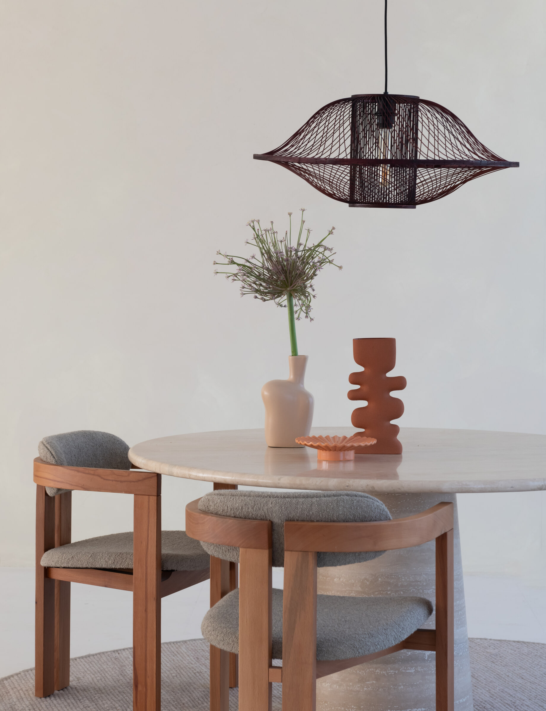GOOD&MOJO Hanglamp 'Maui' Bamboe, 70cm, kleur Burgundy
