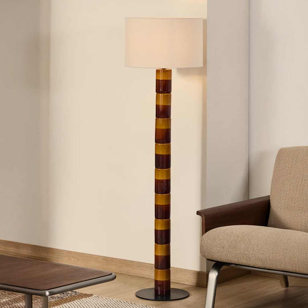 Kave Home Vloerlamp 'Mavran' Keramiek en stof