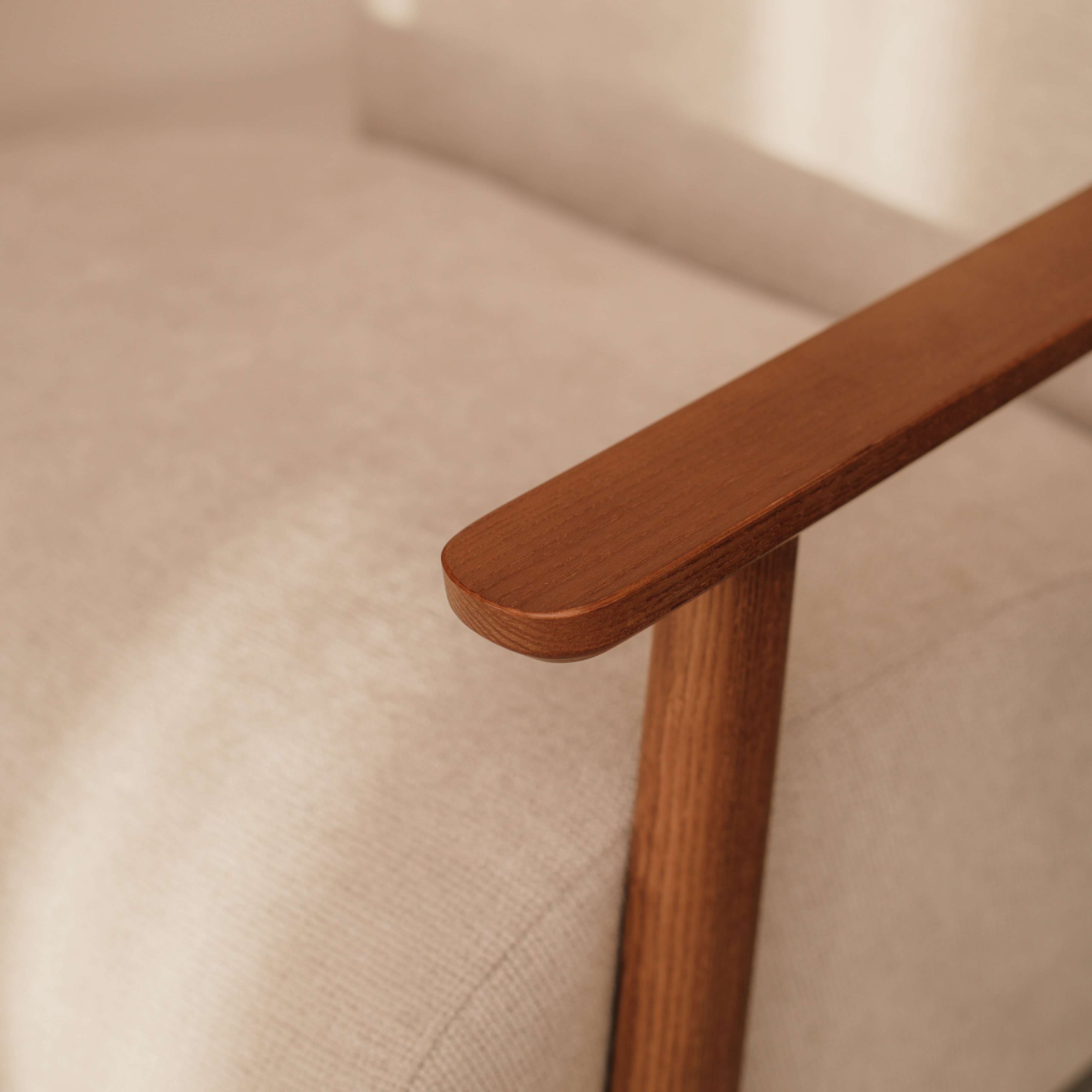 Kave Home Fauteuil 'Meghan' Chenille, kleur Beige/Bruin
