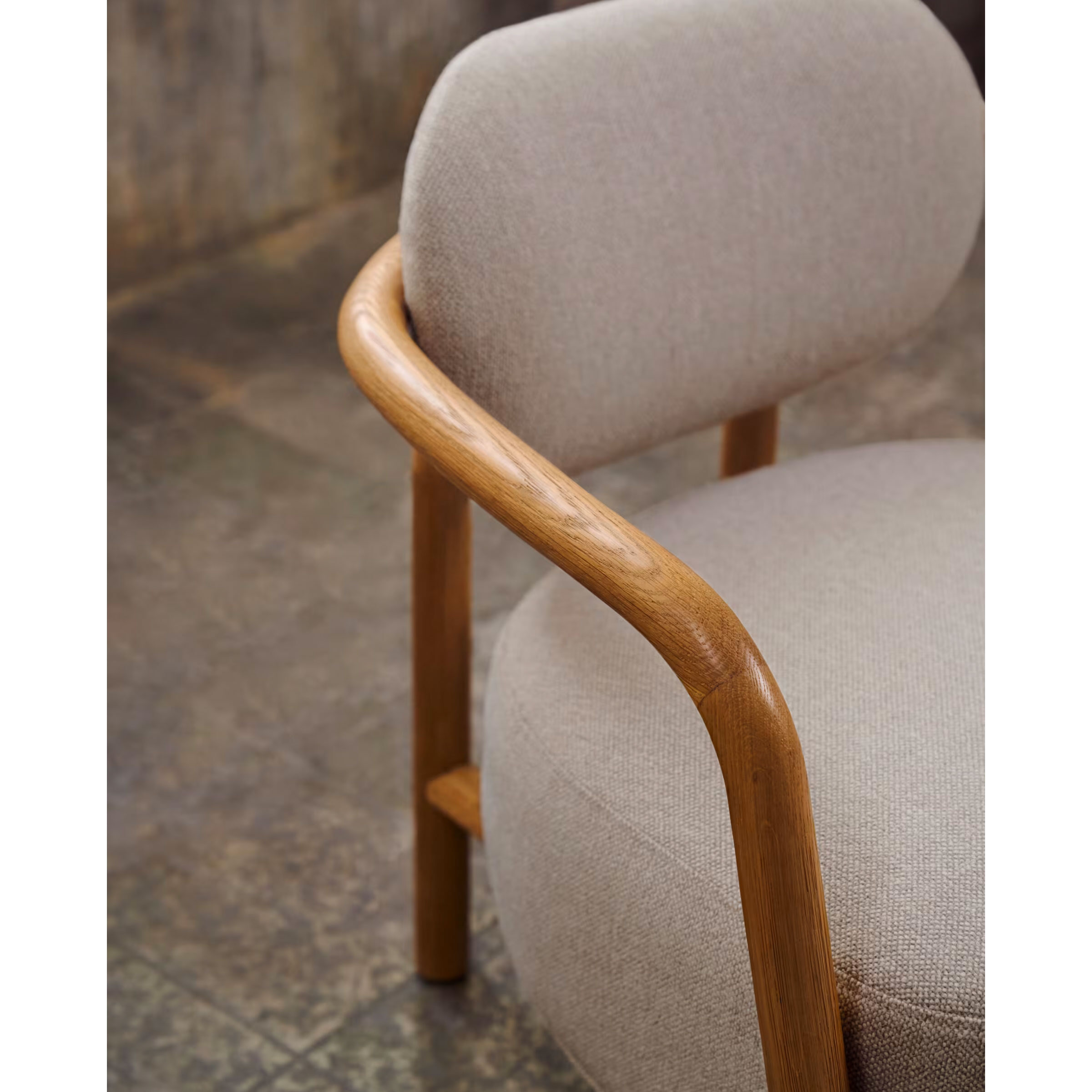 Kave Home Fauteuil 'Melqui' Eikenhout, kleur Beige