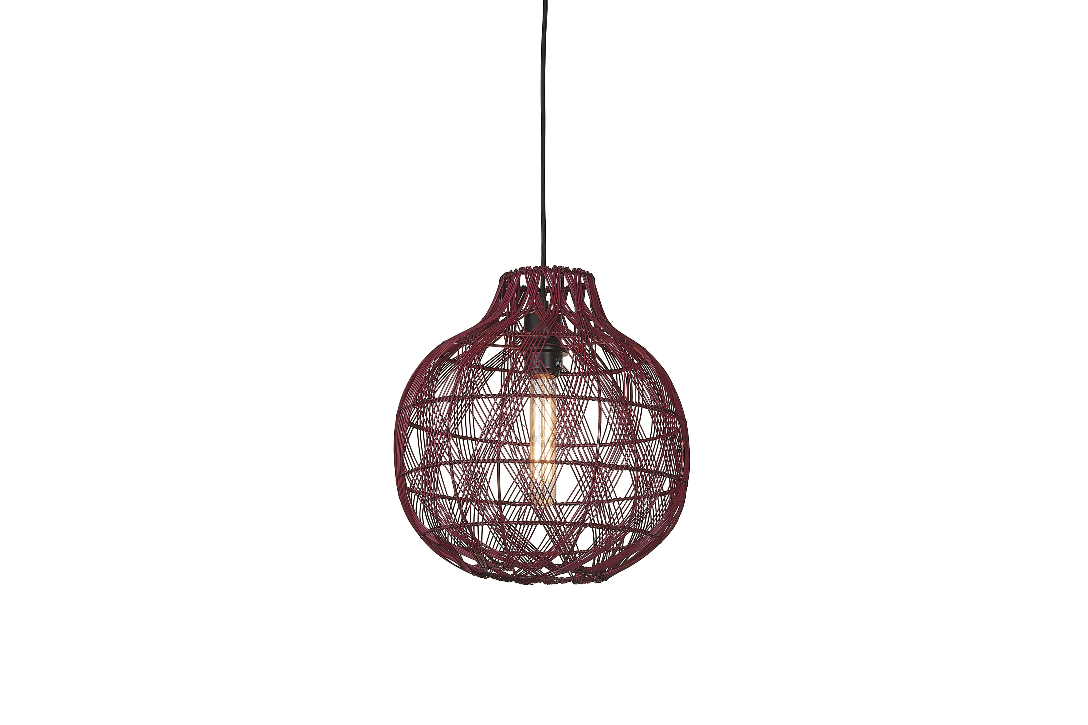 GOOD&MOJO Hanglamp 'Mendoza' Bamboe, 35cm, kleur Burgundy
