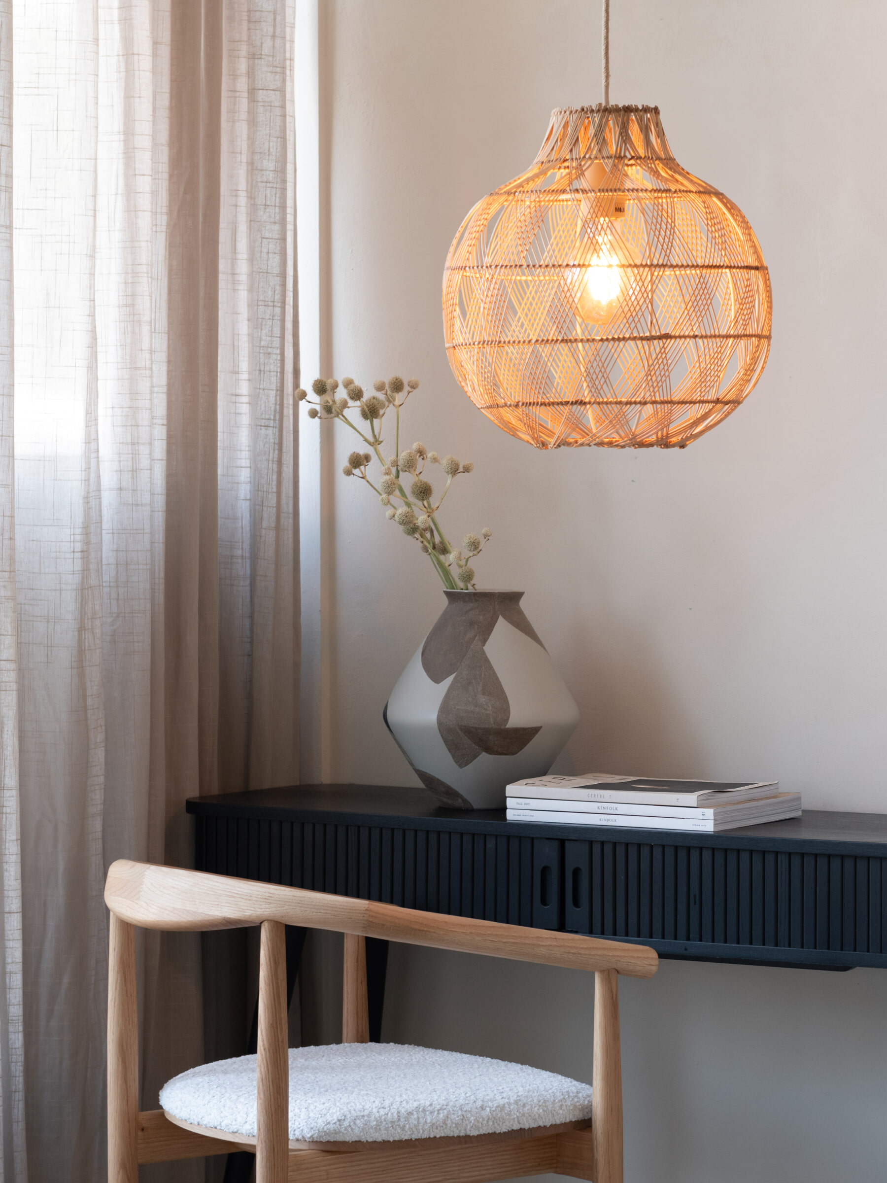 GOOD&MOJO Hanglamp 'Mendoza' Bamboe, 35cm, kleur Naturel