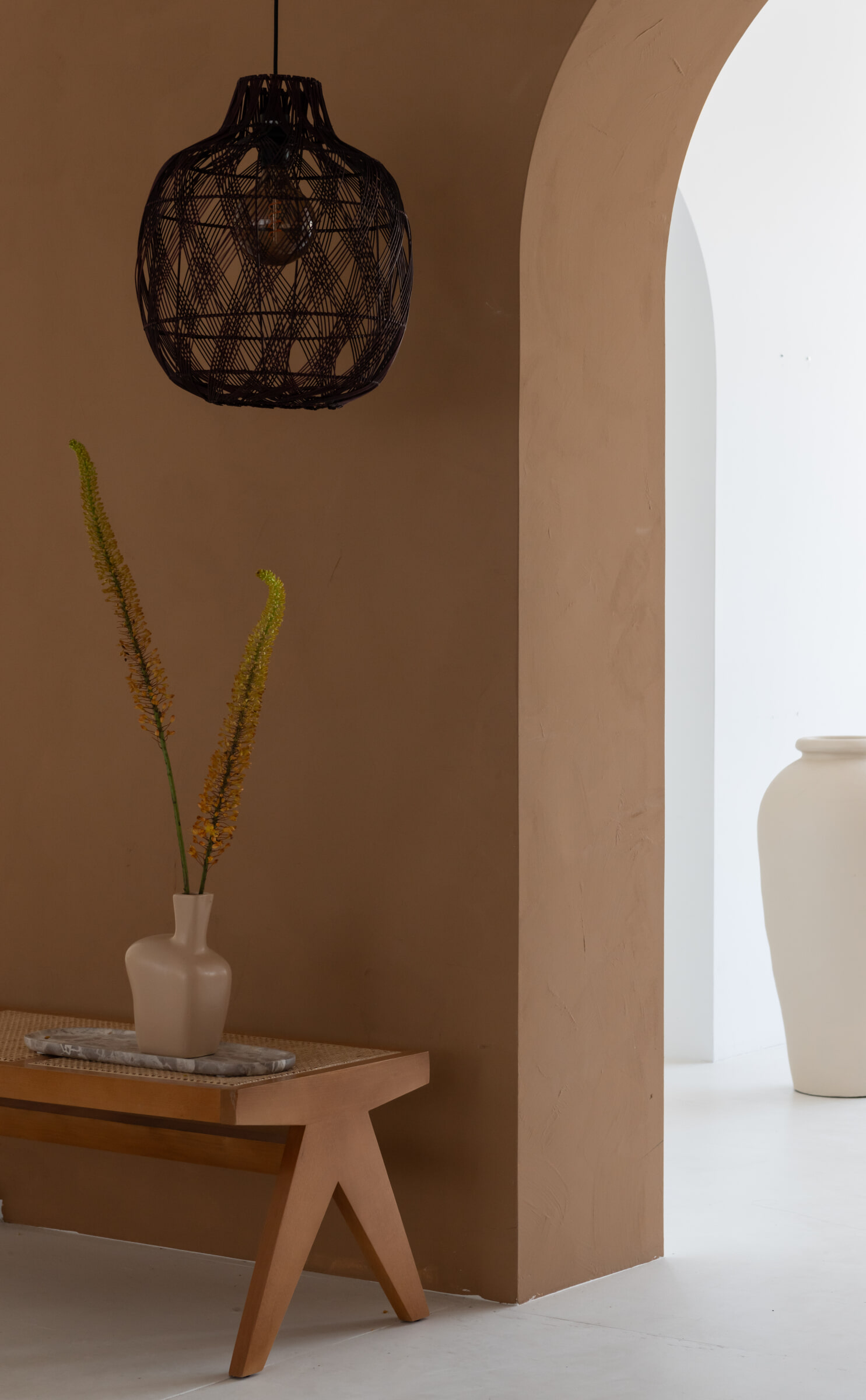 GOOD&MOJO Hanglamp 'Mendoza' Bamboe, 40cm, kleur Burgundy