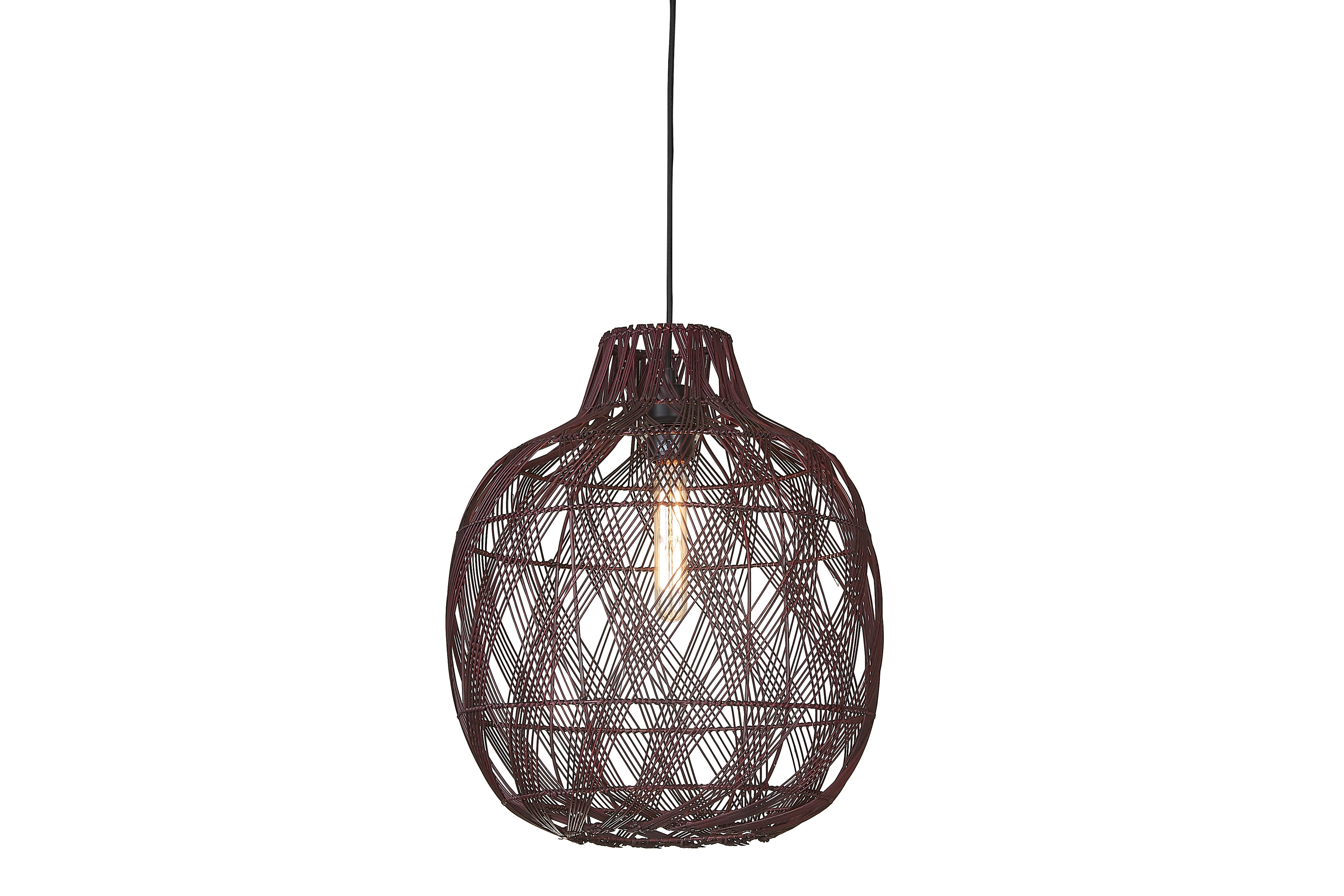 GOOD&MOJO Hanglamp 'Mendoza' Bamboe, 40cm, kleur Burgundy