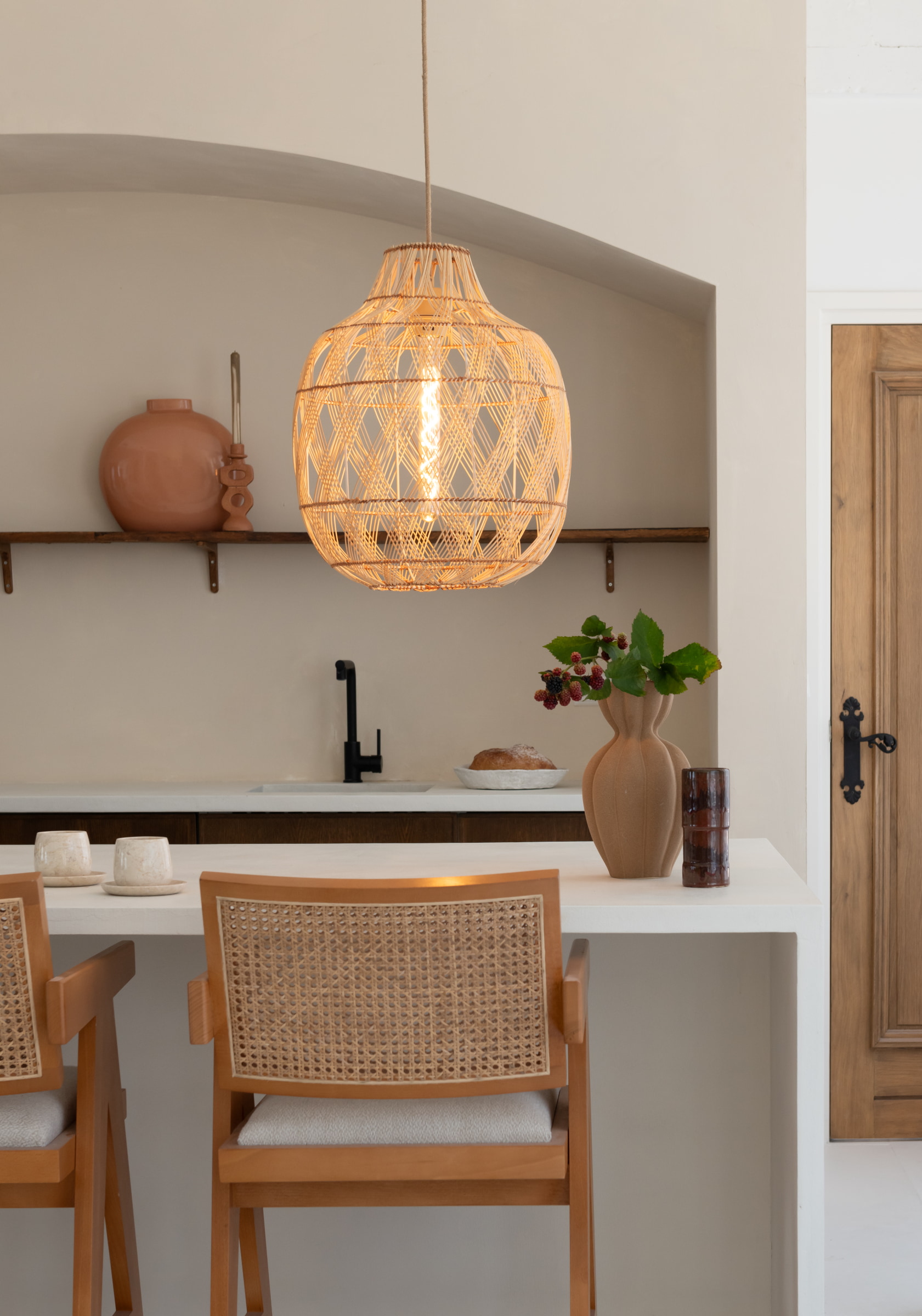 GOOD&MOJO Hanglamp 'Mendoza' Bamboe, 40cm, kleur Naturel