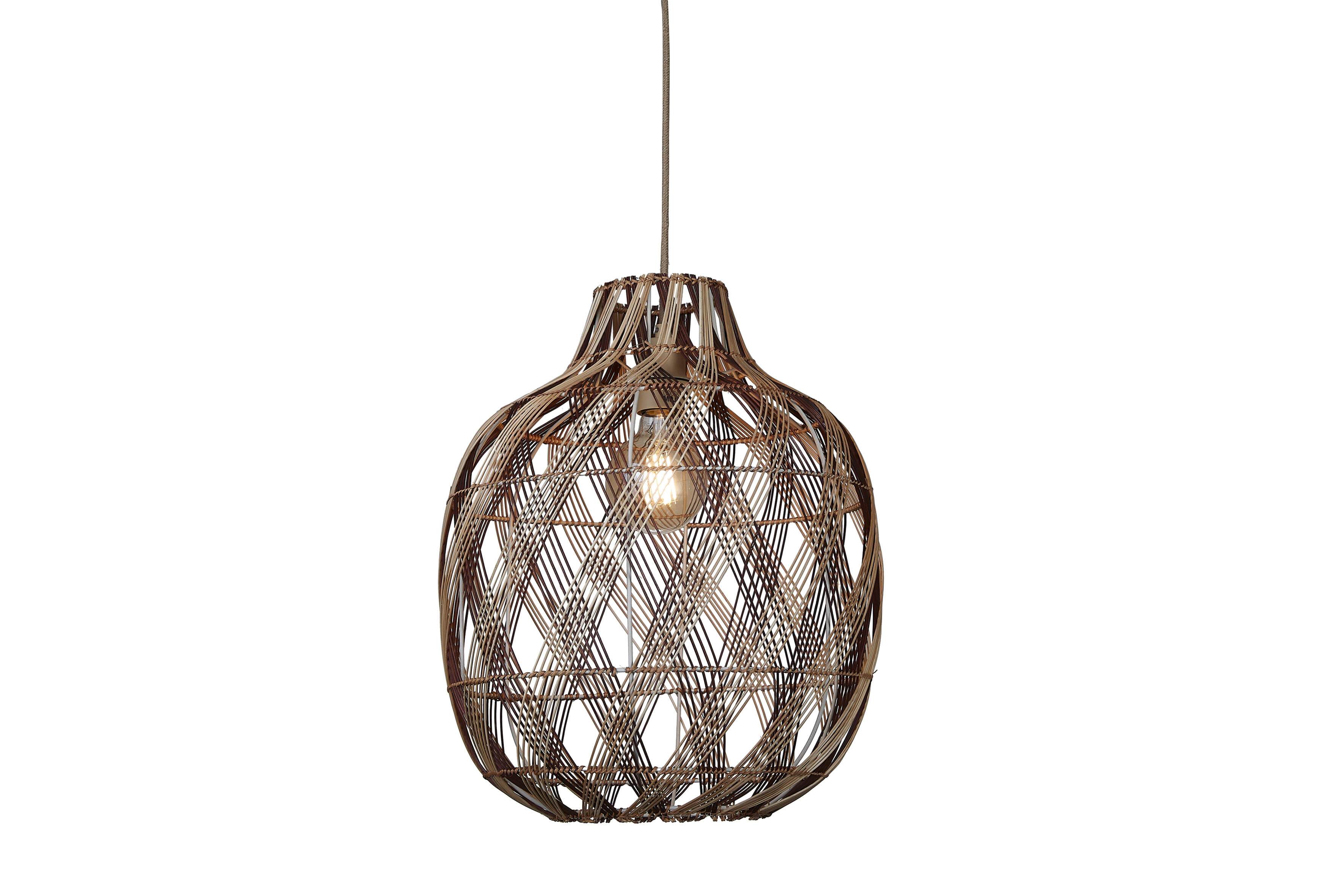 GOOD&MOJO Hanglamp 'Mendoza' Bamboe, 40cm, kleur Naturel/Burgundy
