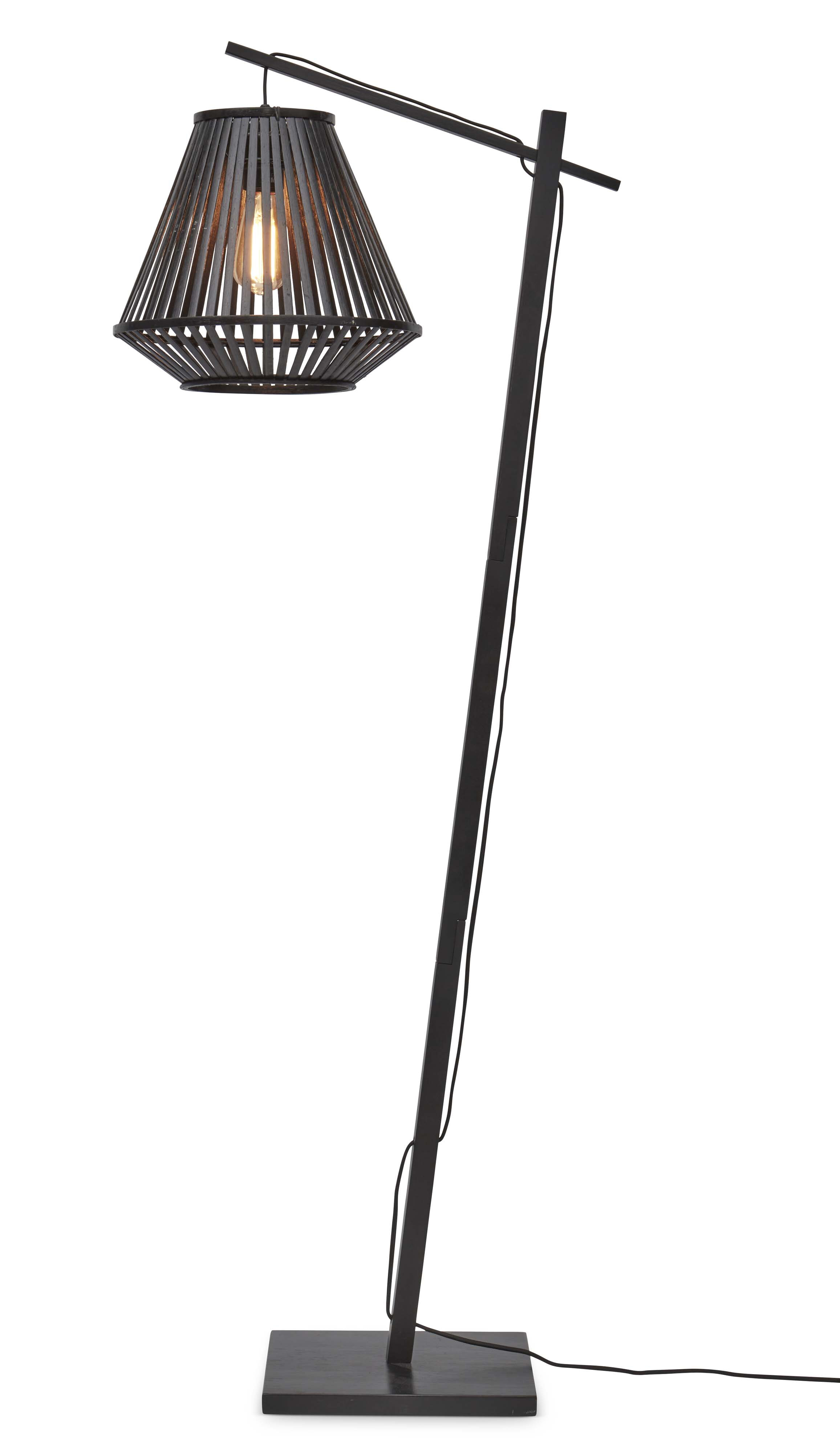 GOOD&MOJO Vloerlamp 'Merapi' Bamboe, 150cm, kleur Zwart