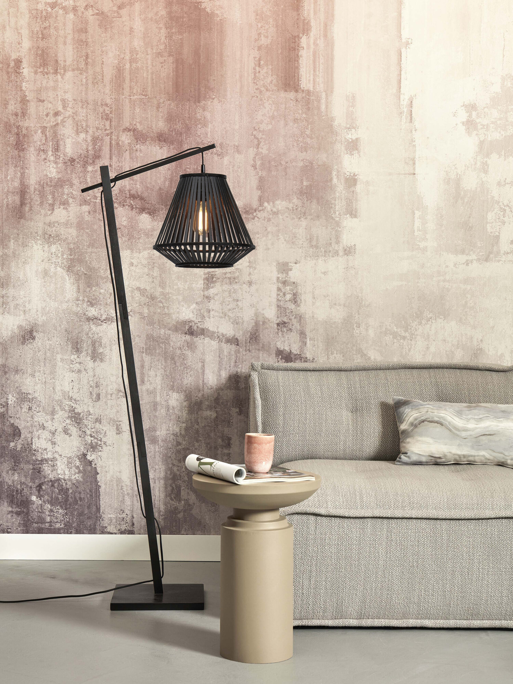 GOOD&MOJO Vloerlamp 'Merapi' Bamboe, 150cm, kleur Zwart