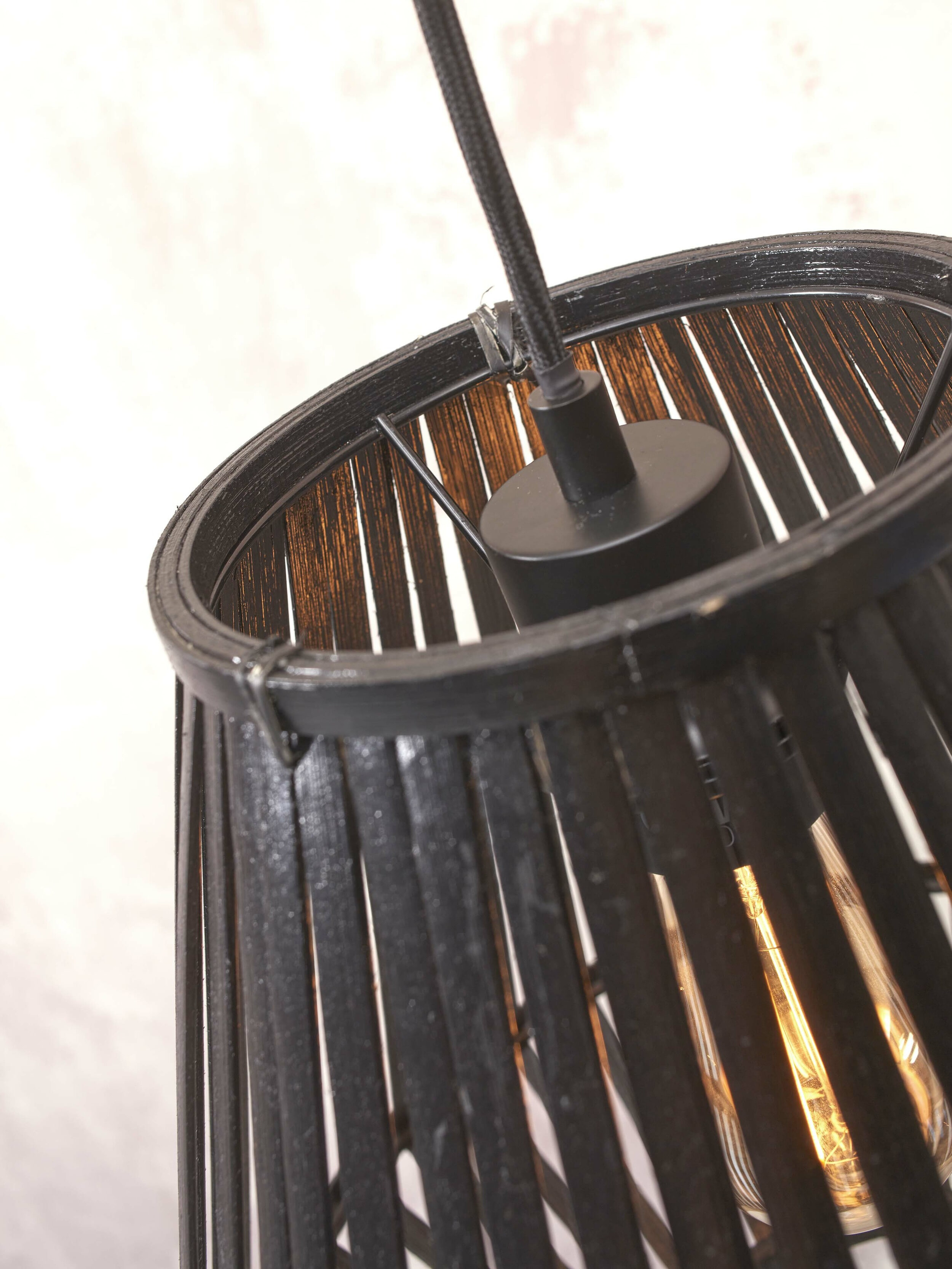 GOOD&MOJO Vloerlamp 'Merapi' Bamboe, 150cm, kleur Zwart