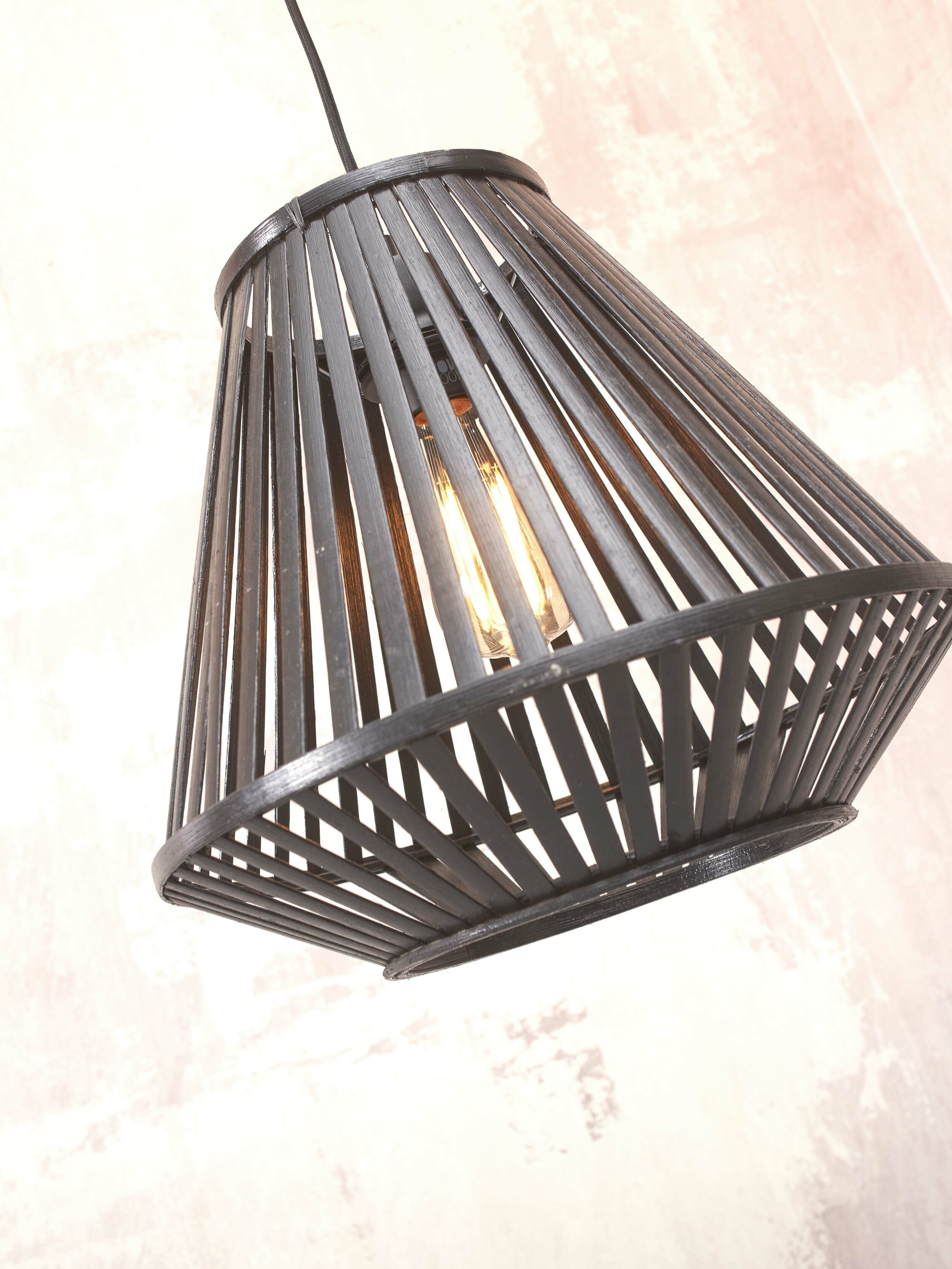 GOOD&MOJO Vloerlamp 'Merapi' Bamboe, 150cm, kleur Zwart