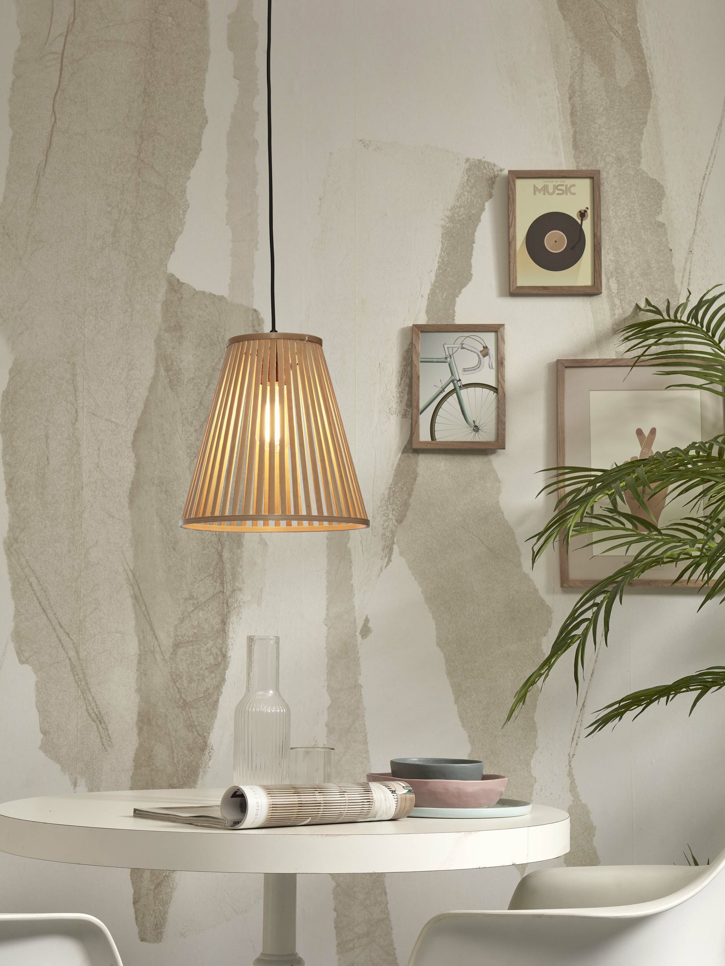 GOOD&MOJO Hanglamp 'Merapi' Bamboe, 30cm, kleur Naturel