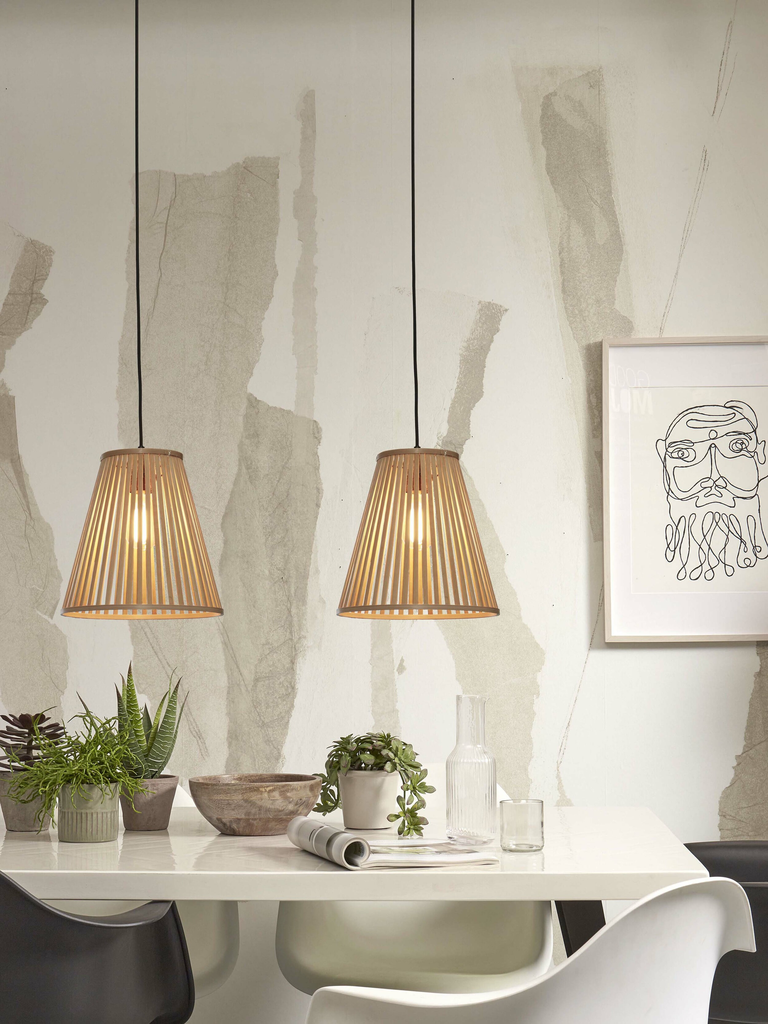 GOOD&MOJO Hanglamp 'Merapi' Bamboe, 30cm, kleur Naturel