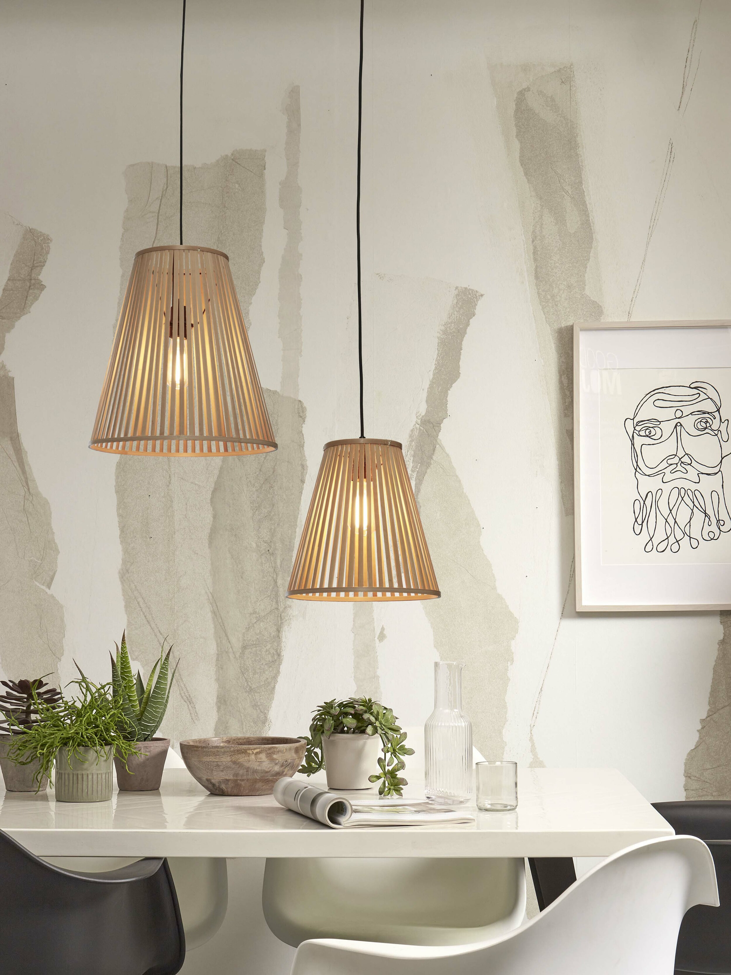 GOOD&MOJO Hanglamp 'Merapi' Bamboe, 30cm, kleur Naturel