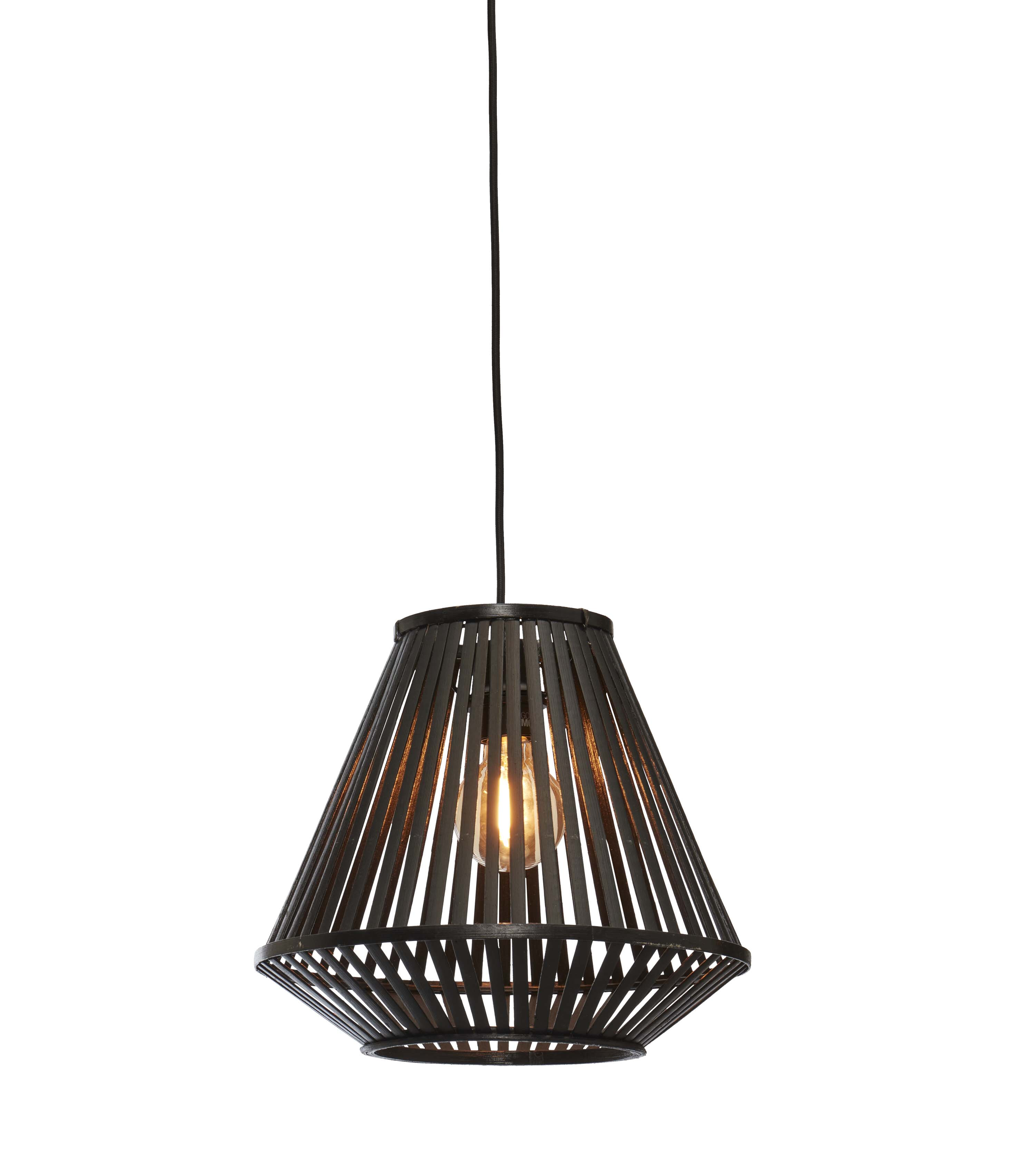 GOOD&MOJO Hanglamp 'Merapi' Diamond, Bamboe, 30cm, kleur Zwart