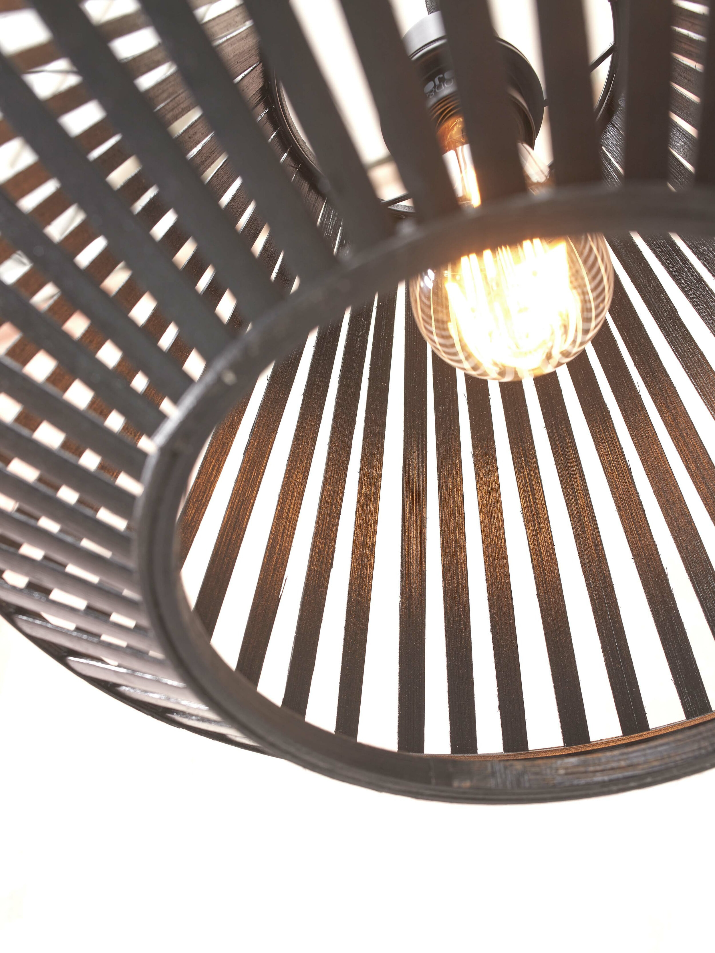 GOOD&MOJO Hanglamp 'Merapi' Diamond, Bamboe, 30cm, kleur Zwart