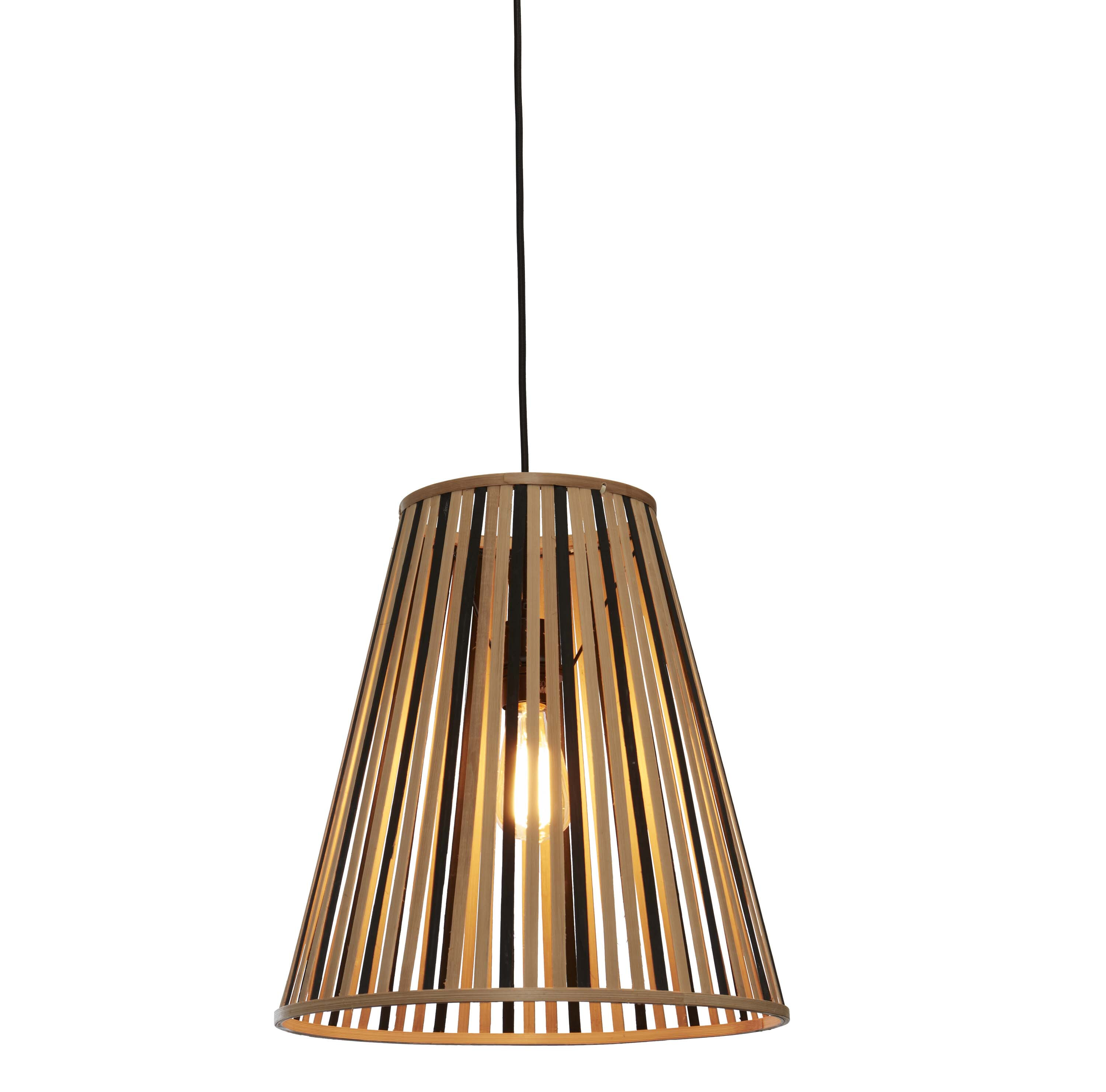GOOD&MOJO Hanglamp 'Merapi' Bamboe, 40cm, kleur Naturel/Zwart