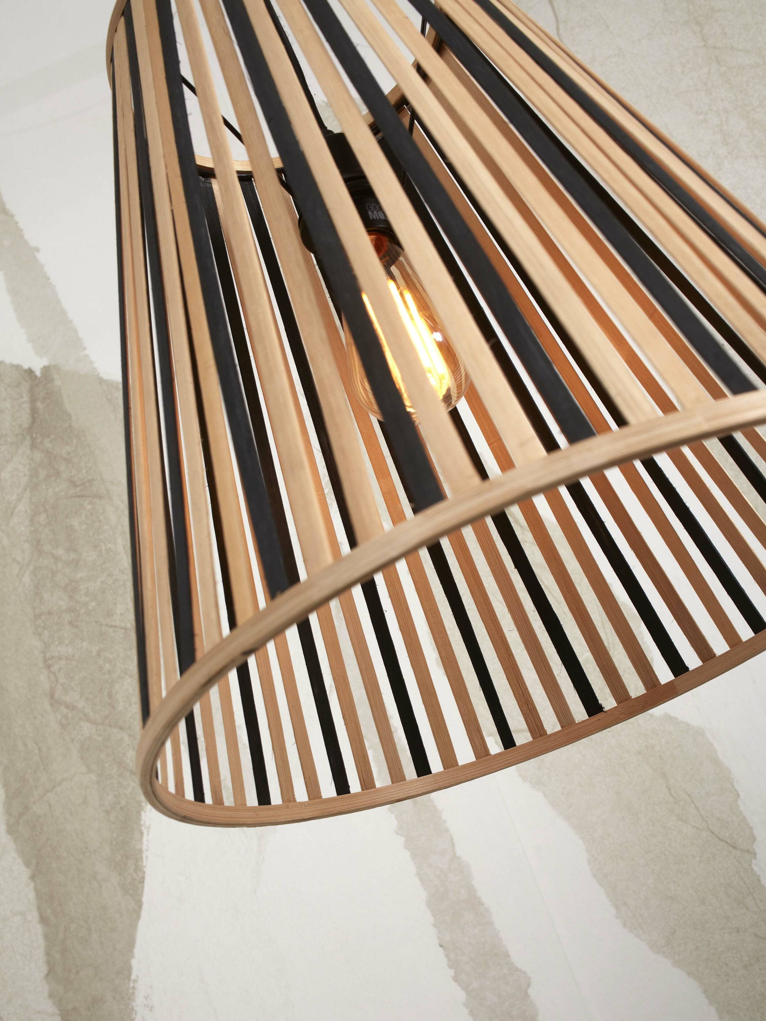GOOD&MOJO Hanglamp 'Merapi' Bamboe, 40cm, kleur Naturel/Zwart