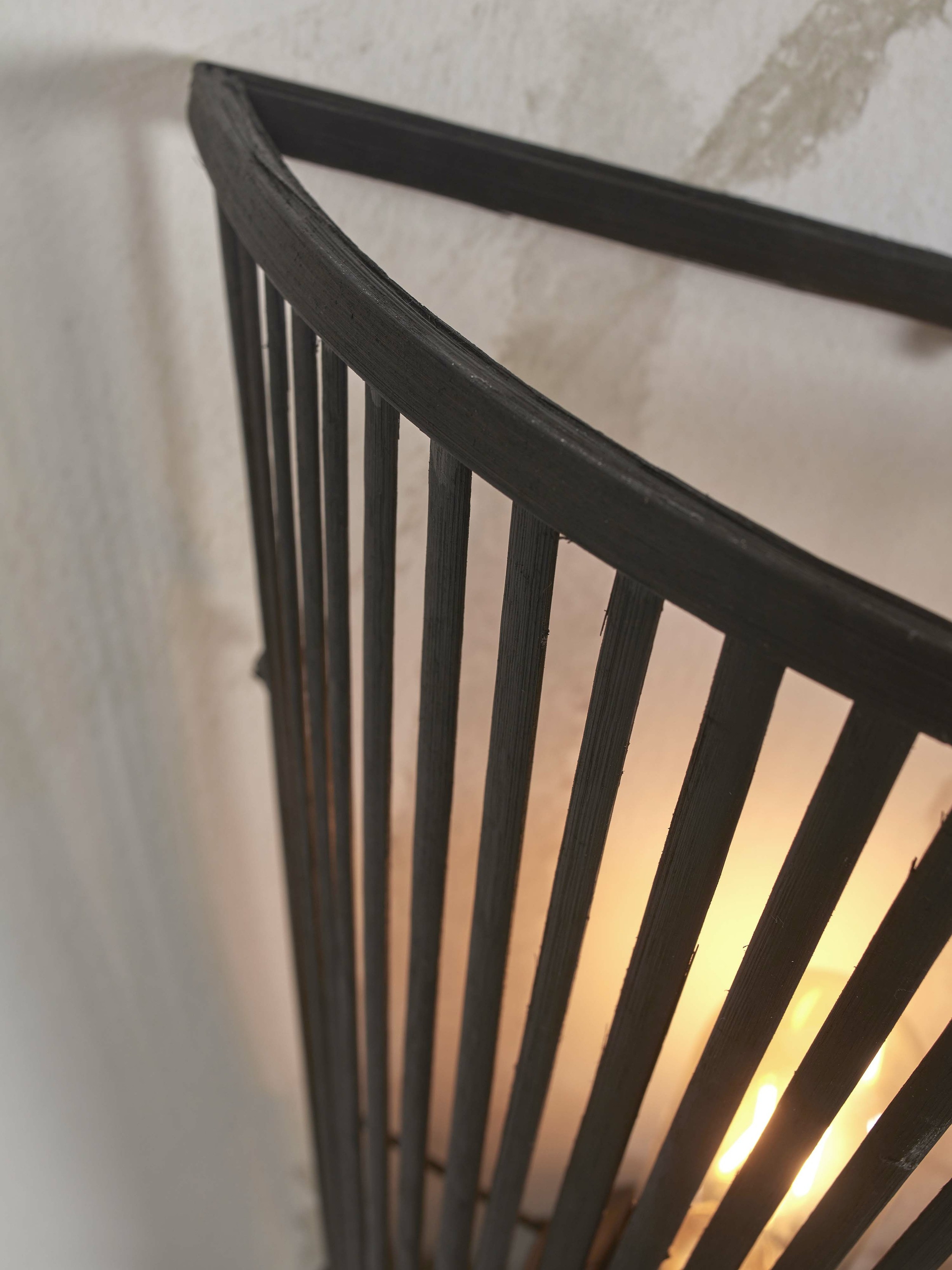GOOD&MOJO Wandlamp 'Merapi' Bamboe, 30cm, kleur Zwart